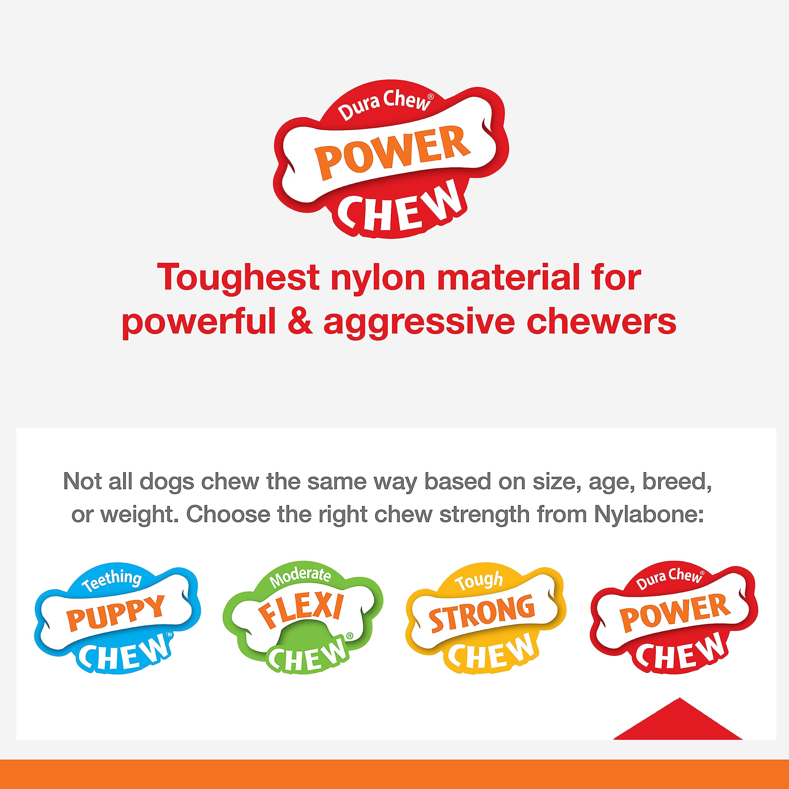 Nylabone Basted Blast Textured Bone Power Chew Toy For Dogs, Dog Toys For Aggressive Chewers, Bacon & Steak Flavor, Medium - Up To 35 Lbs, 1 Count