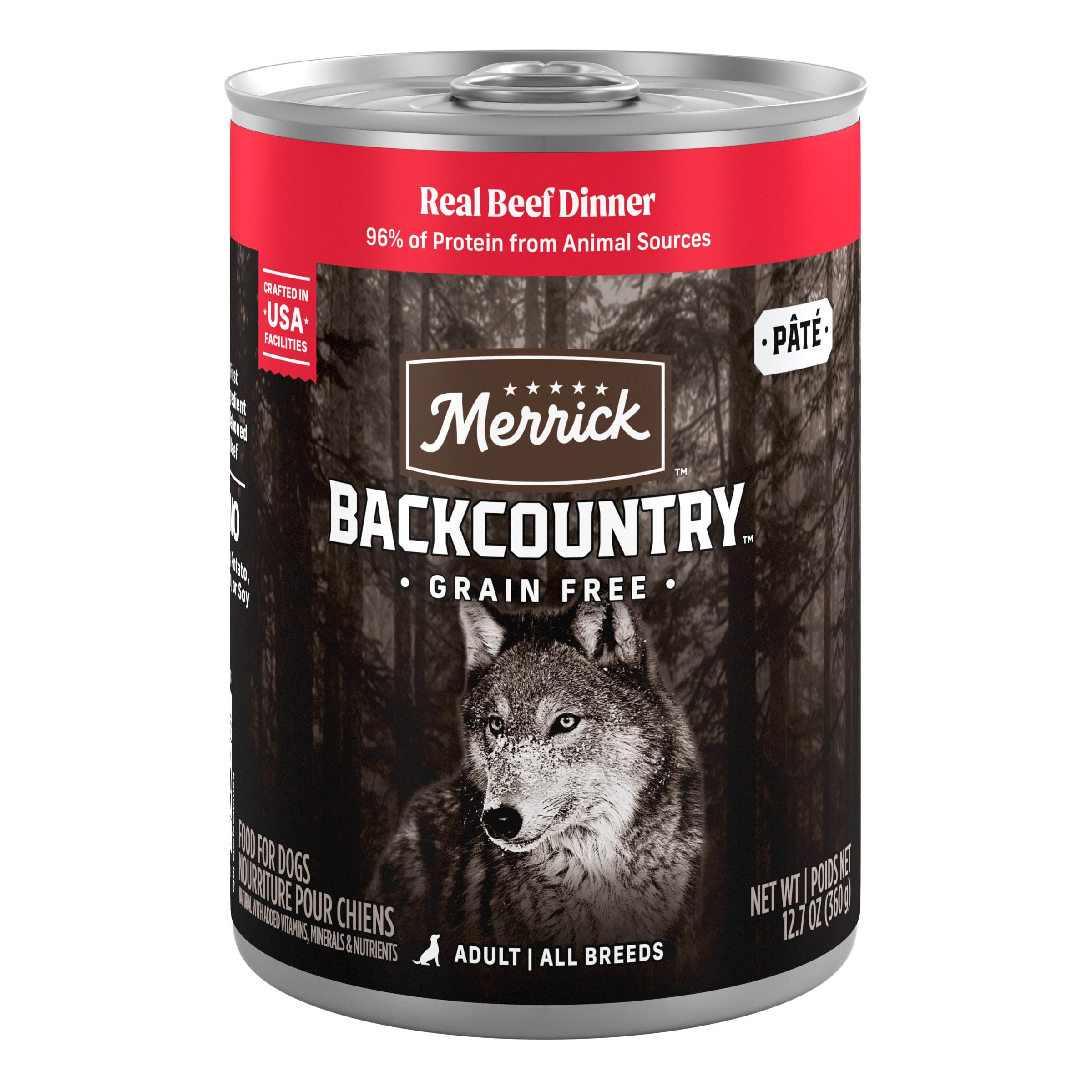 Merrick Backcountry Grain Free Premium Canned Wet Dog Food, Soft And Healthy Recipe, Real Beef Dinner - (Pack of 12) 12.7 oz. Ca