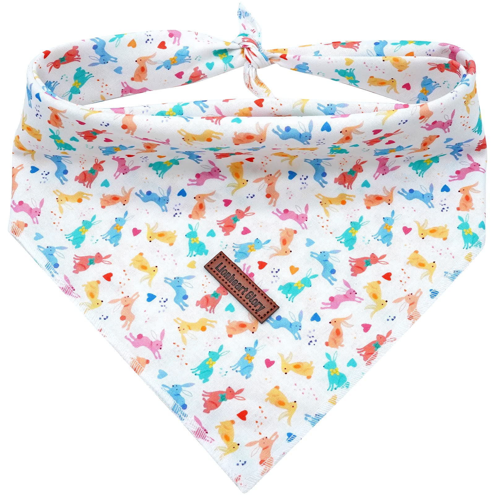 Lionheart Easter Dog Bandana - Soft Washable Square Adjustable Bandana For Medium Large Dogs