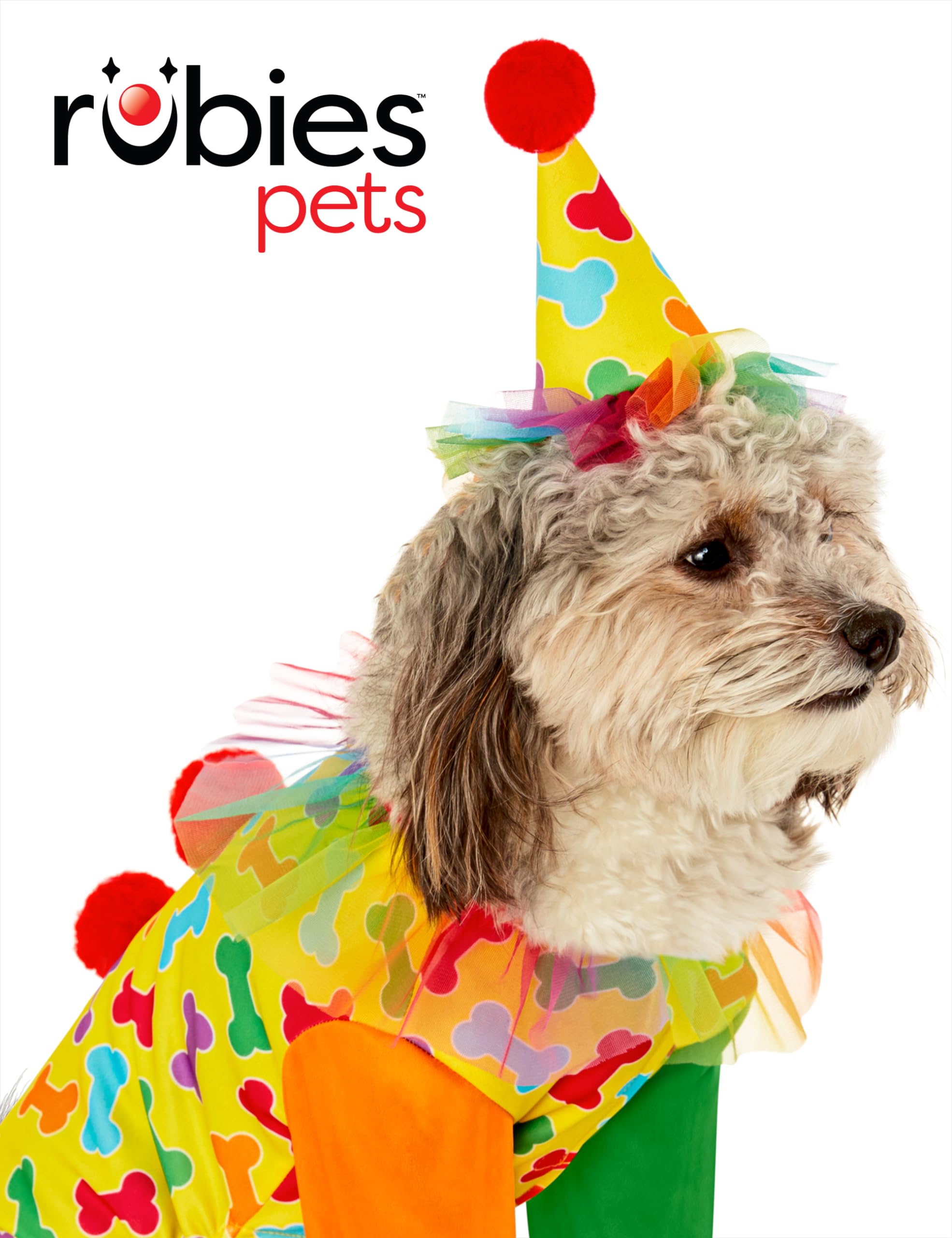 Rubies Clown Fun and Cute Pet Costume Jumpsuit, Hat, and Backpack for Themed Parties and Halloween, X-Large