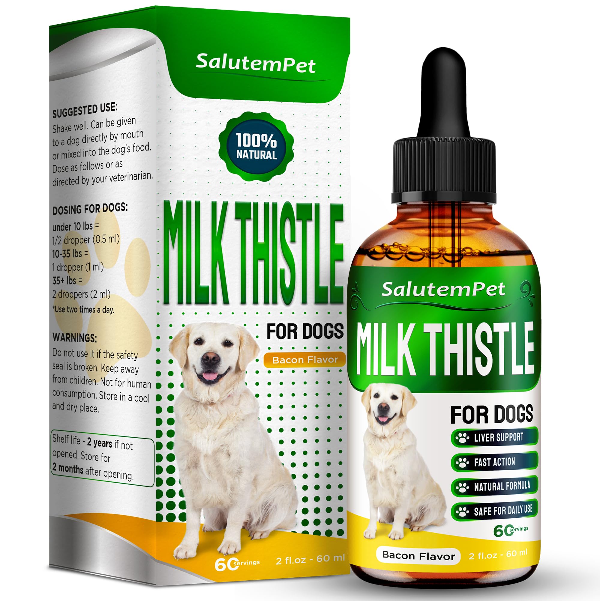 Milk Thistle for Dogs | Dog Liver Supplement for All Ages and Breeds | Here is Only Herbal Composition | + Attractive and Super 
