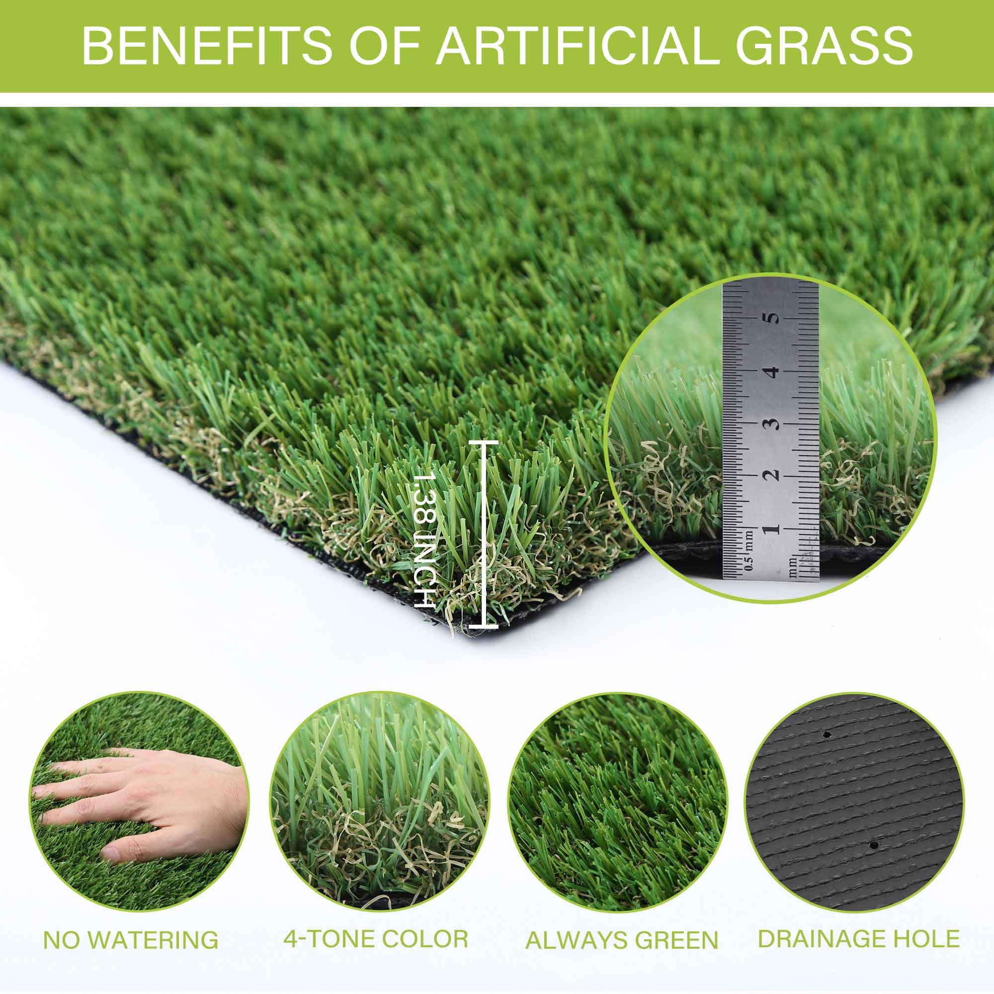 SUNTURF Artificial Grass for Dogs, 5x8ft Green Dog Pee Pad, Washable & Reusable Indoor/Outdoor Turf for Potty Training