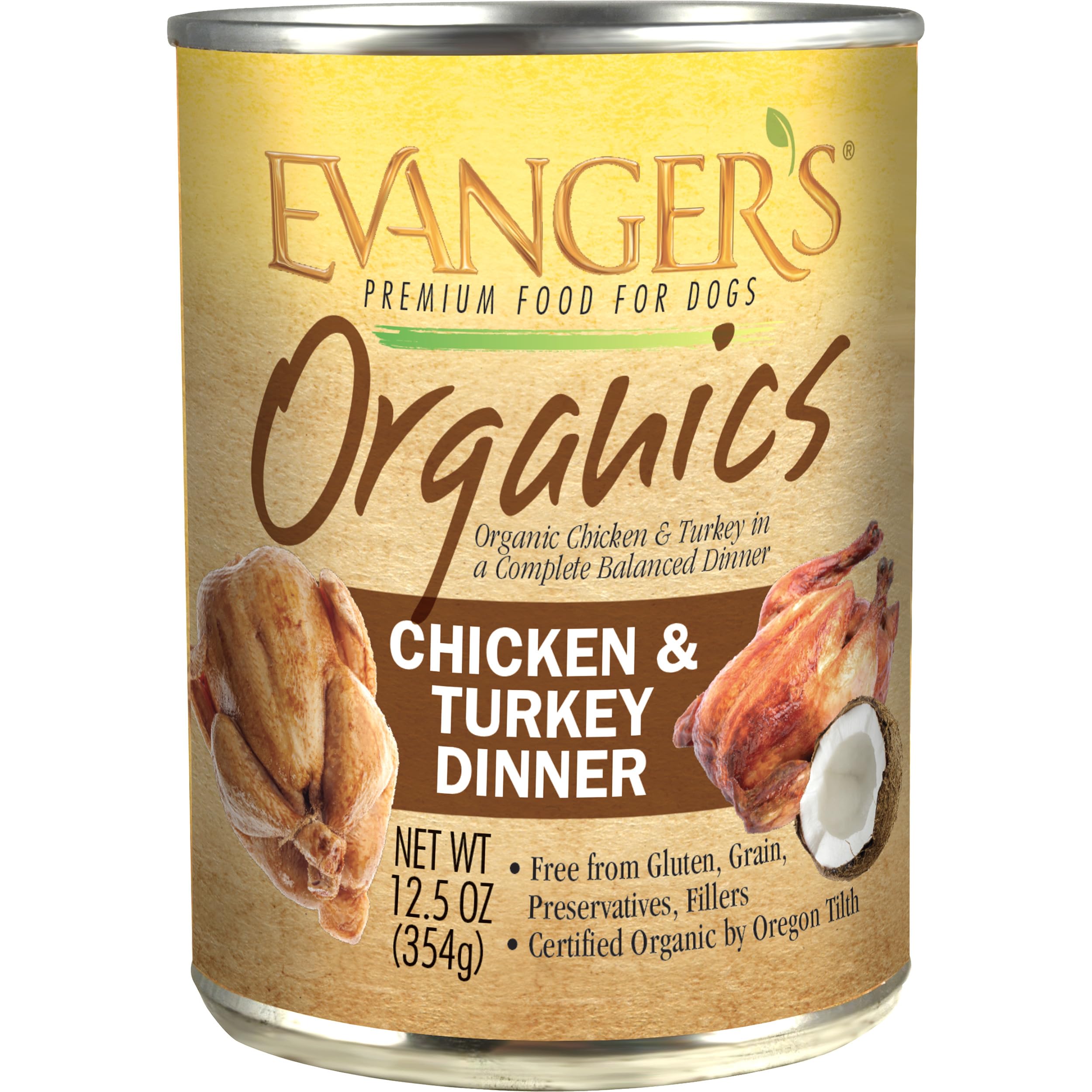 Evangers Organics Chicken & Turkey Dinner for Dogs - 12, 12.5 oz Cans