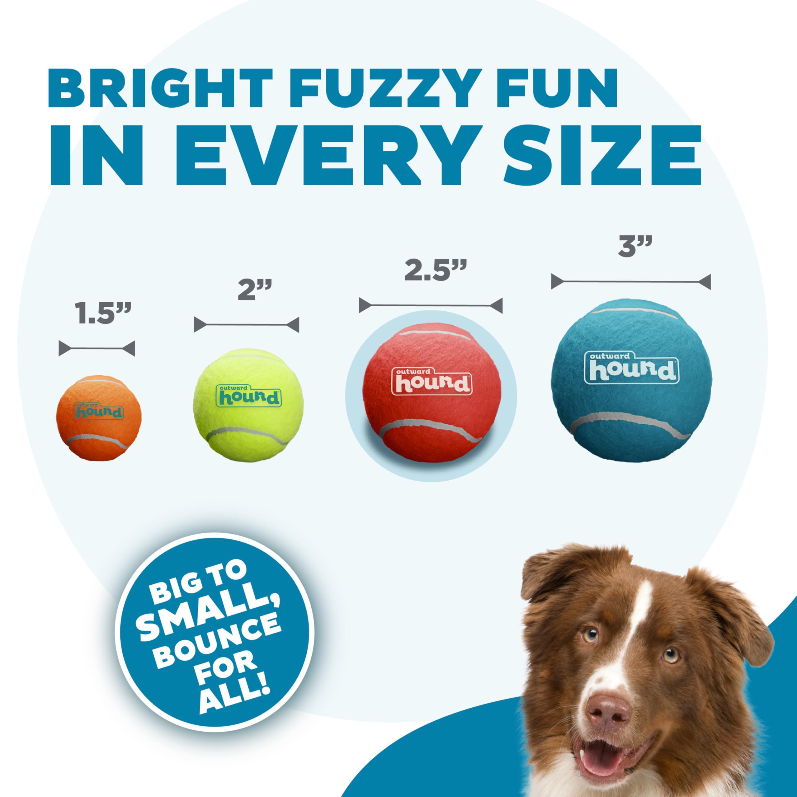Outward Hound Squeaker Ballz Fetch Dog Toy, Medium, 6-Pack