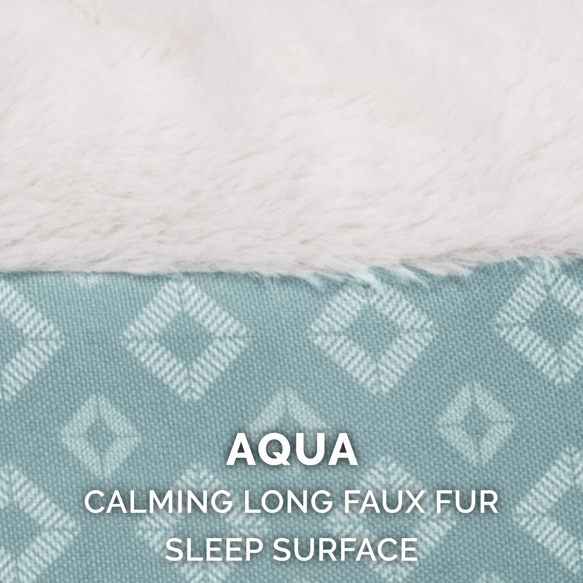 Furhaven Replacement Donut Dog Bed Cover Plush & Diamond Print Calming Cuddler, Machine Washable - Aqua, Jumbo (X-Large)