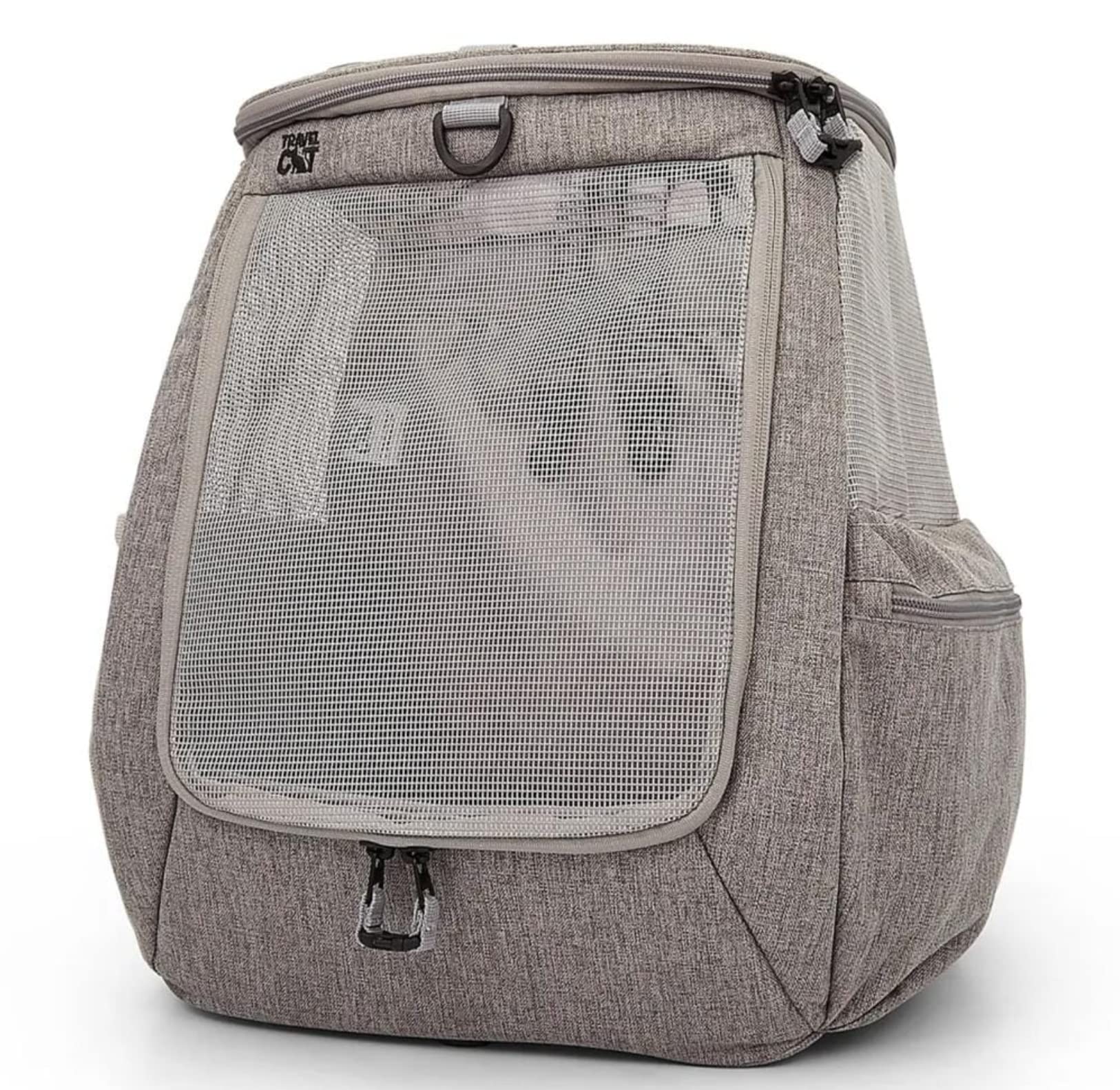 Travel Cat Navigator Carrier Bag  Premium Cat Backpacks for Carrying Cats, Travel, Hiking, Outdoor Use  Grey Mesh Backpacks fo
