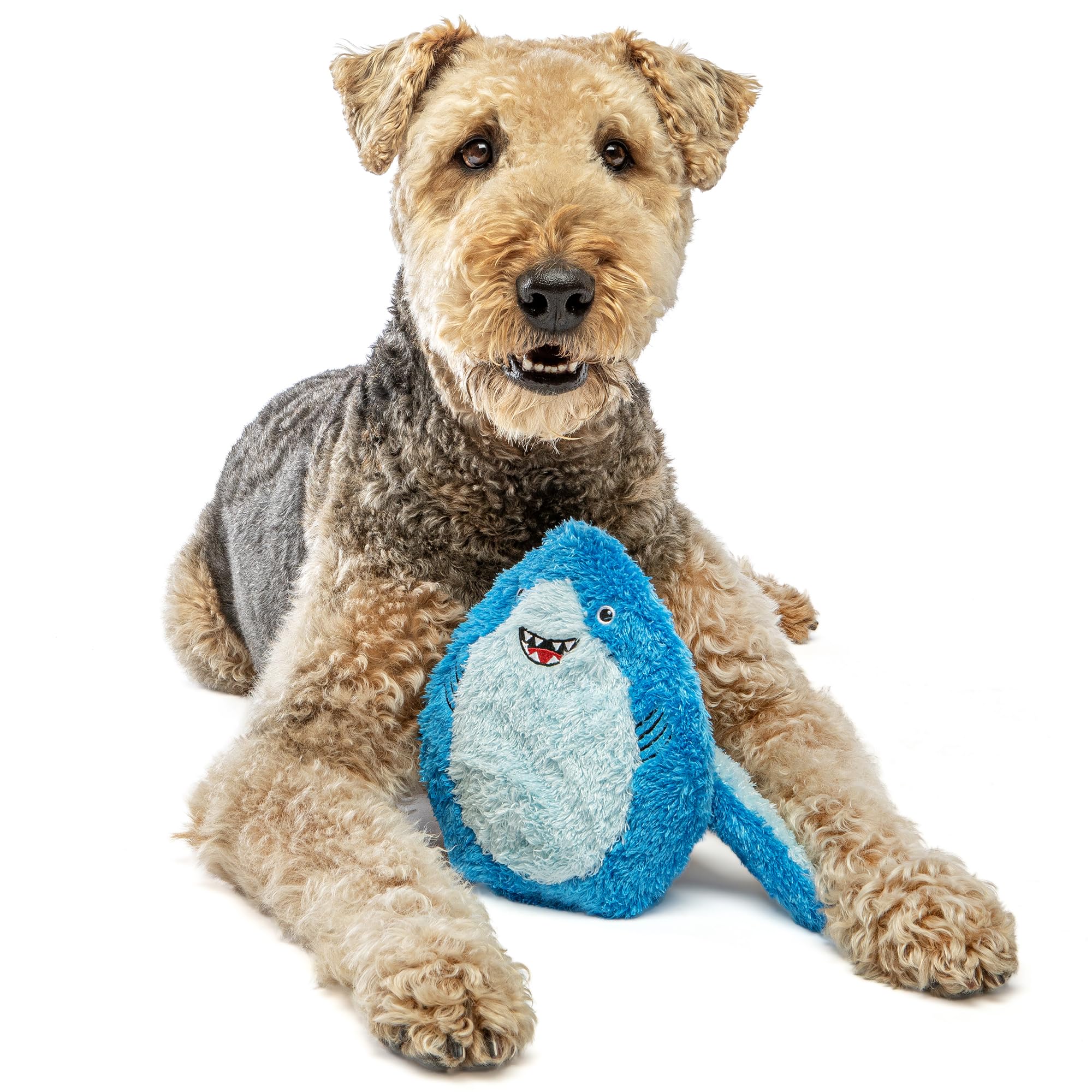 GURU Pet: Hide-A-Tail: Shark - Large - Blue Plush Dog Toy, Hides-Dispenses Treats, Squeaks & Crinkles, Soft Animal Character, Tu