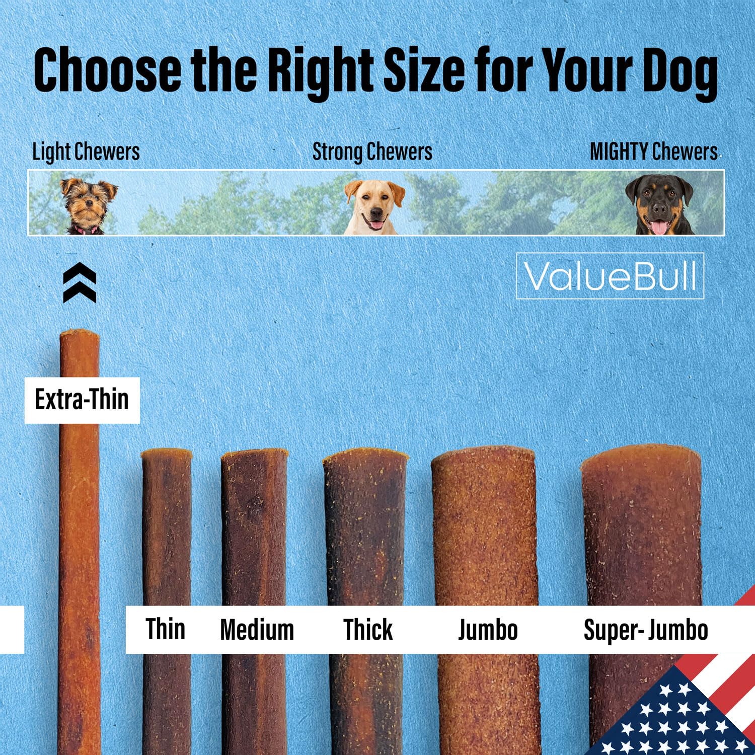 ValueBull Collagen Sticks for Small Dogs, 6 Inch Chews, 10 Count - Promotes Joint & Coat Health with Glucosamine & Chondroitin
