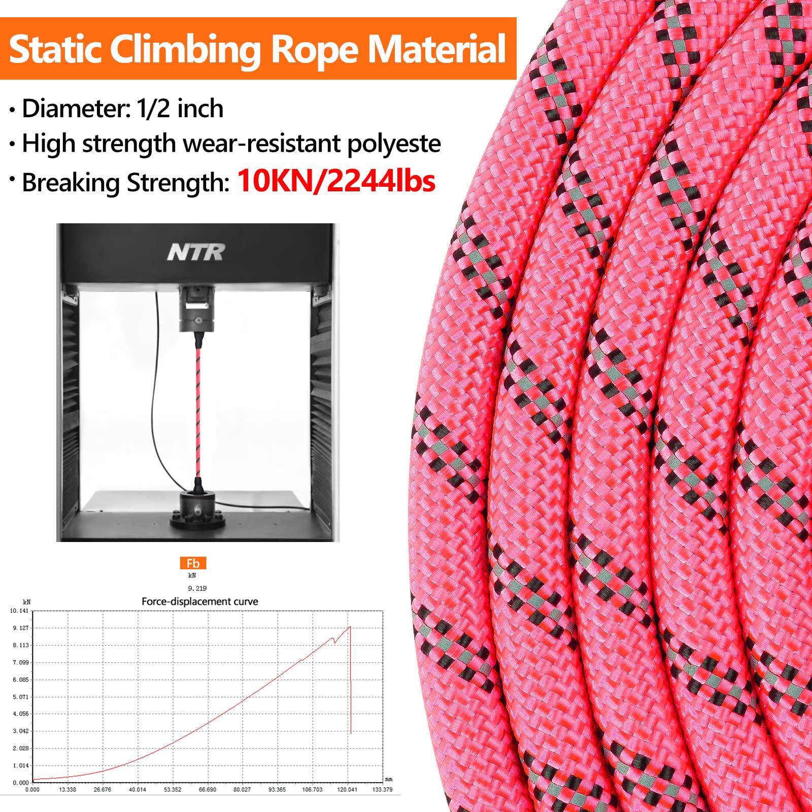 Ntr Heavy Duty Dog Leash, 30Ft Training Leash With Swivel Lockable Hook And Comfortable Padded Handle, Dog Lead For Walking, Hunting, Camping, Backyard For Small Medium And Large Dogs, Pink