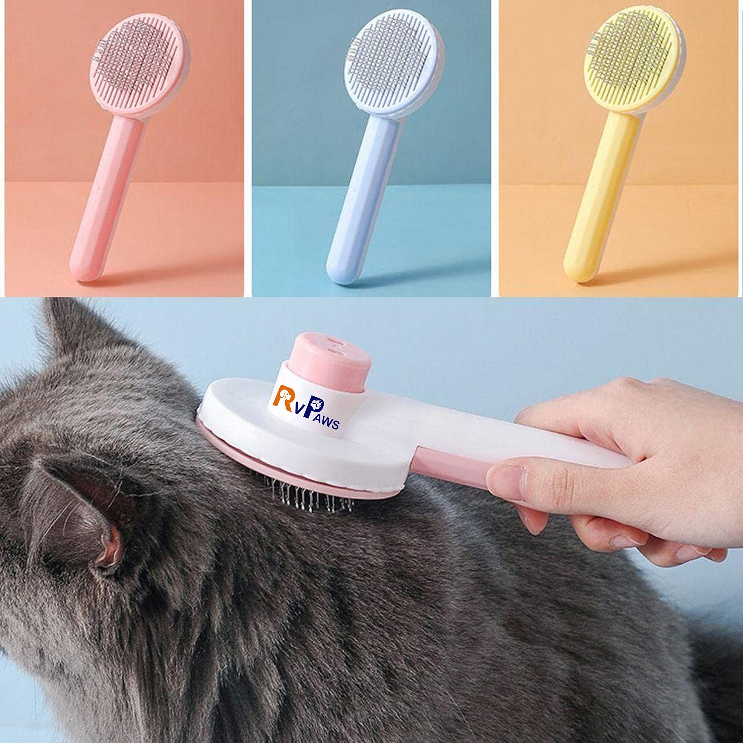 KsPups Cleaning and Beauty Hair Removal Cat Dog Comb Brush Steel Needle Combs Pet Cleaner  1 Pieces, Professional Coat Care Acc