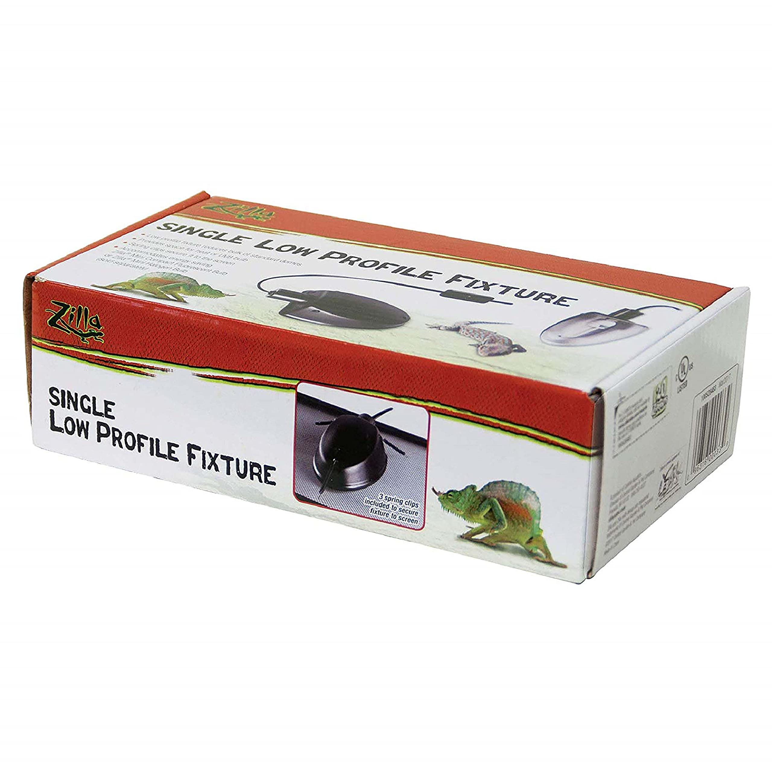 Zilla Low Profile Reptile Terrarium Fixtures Single,Black