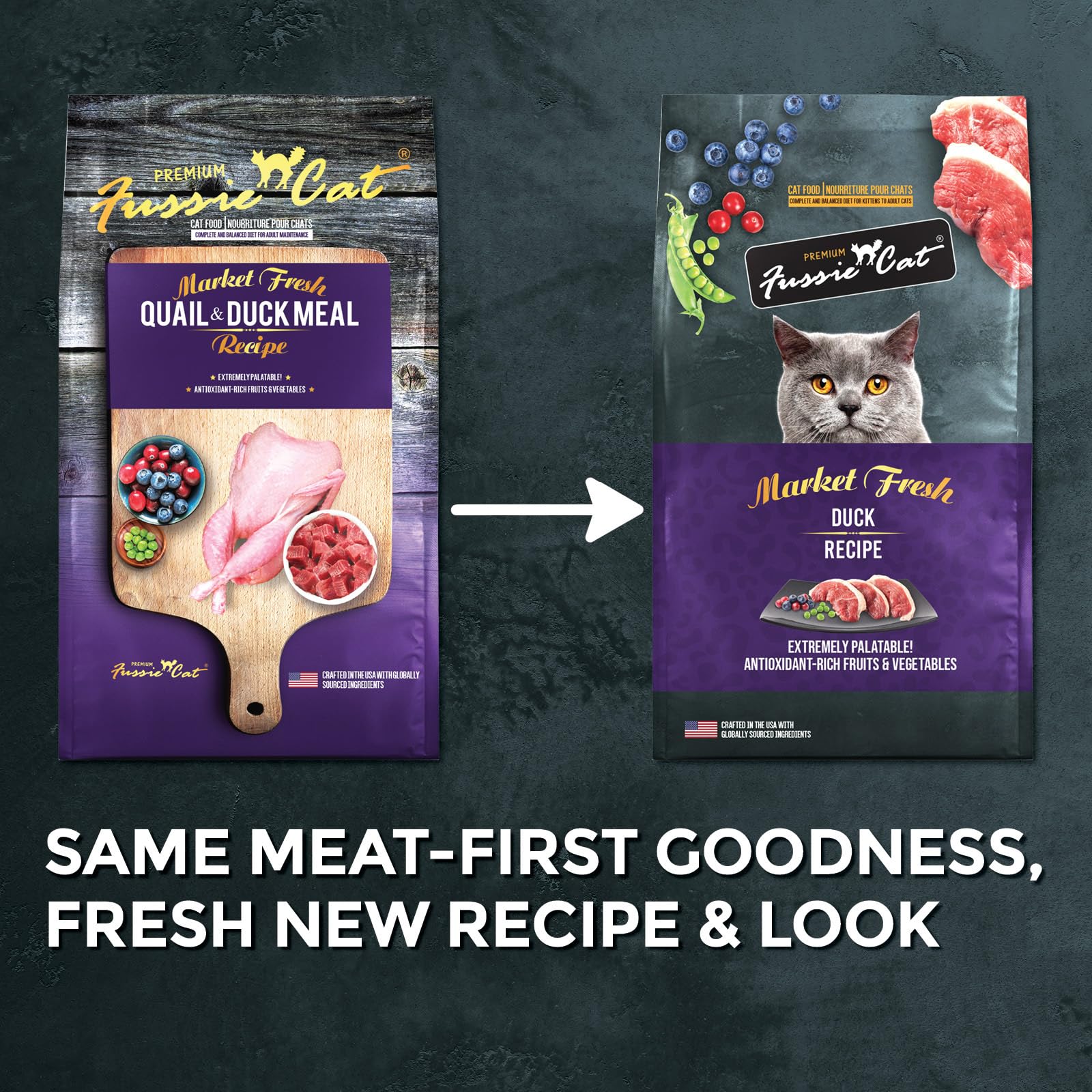 Fussie Cat Market Fresh Duck Recipe, Dry Cat Food, 10lb Bag