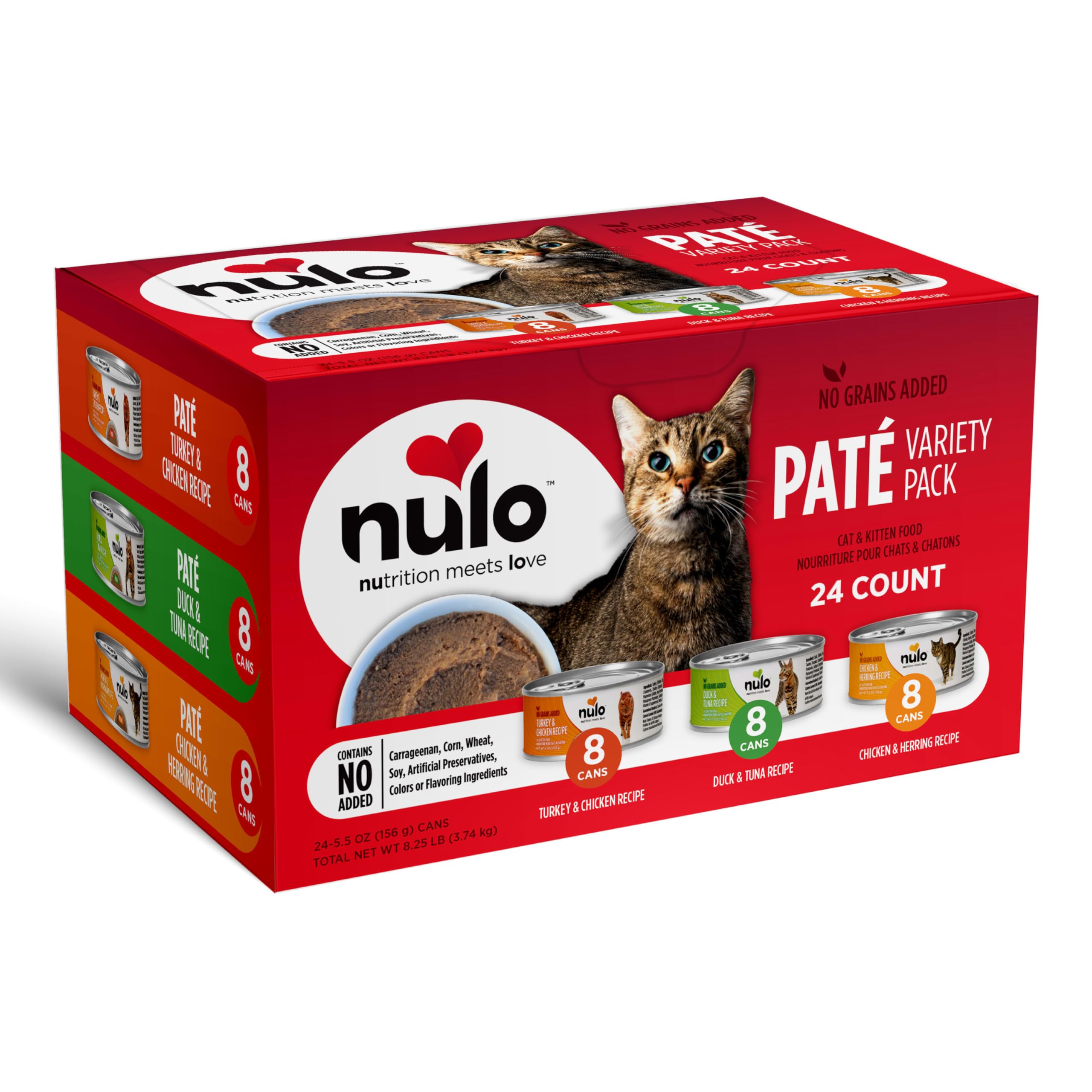 Nulo Grain-Free Cat & Kitten Wet Pate Canned Food with 5 High Animal-Based Proteins and Vitamins to Support a Healthy Immune Sys