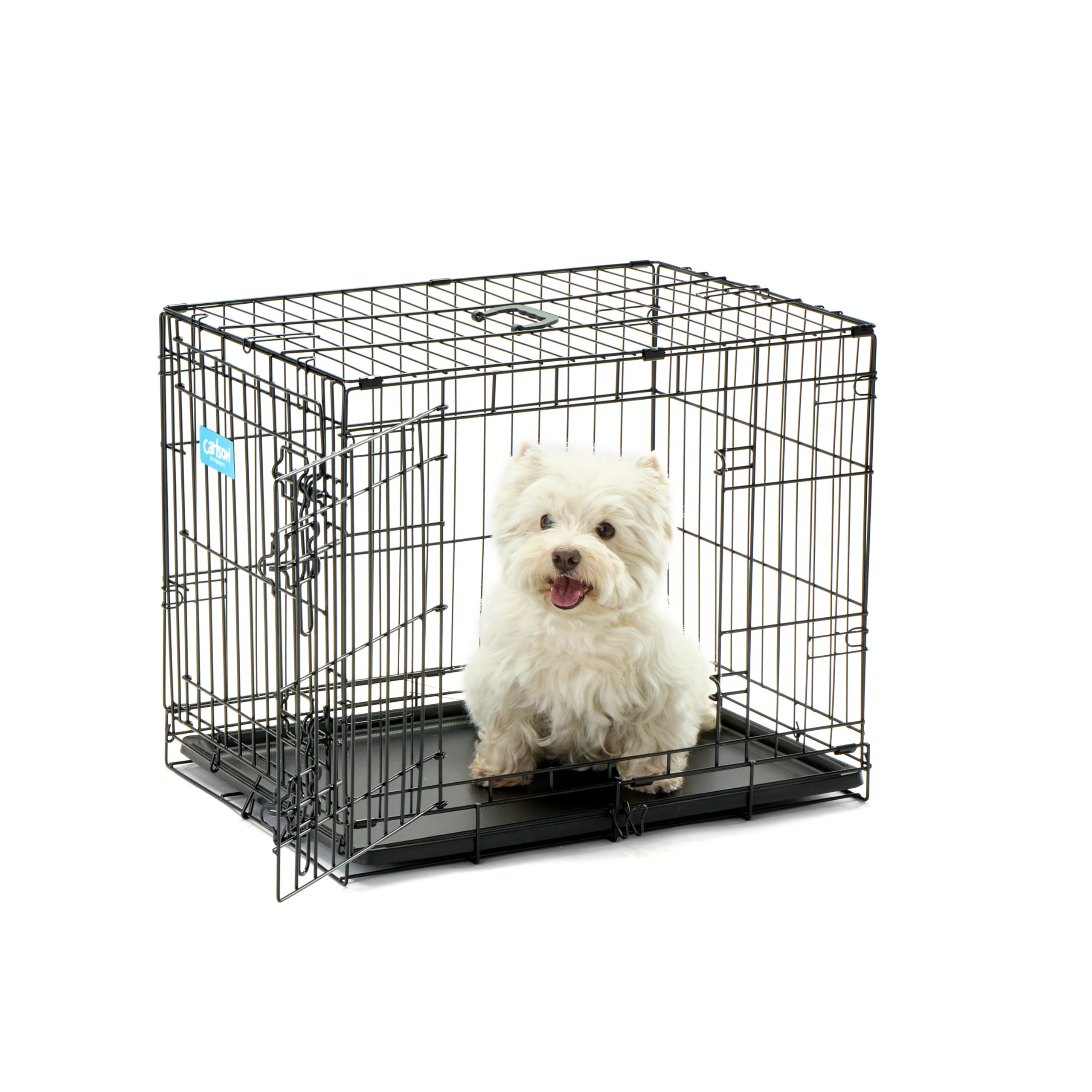 Carlson Secure And Compact Double Door Metal Dog Crate, Intermediate With Divider Panel