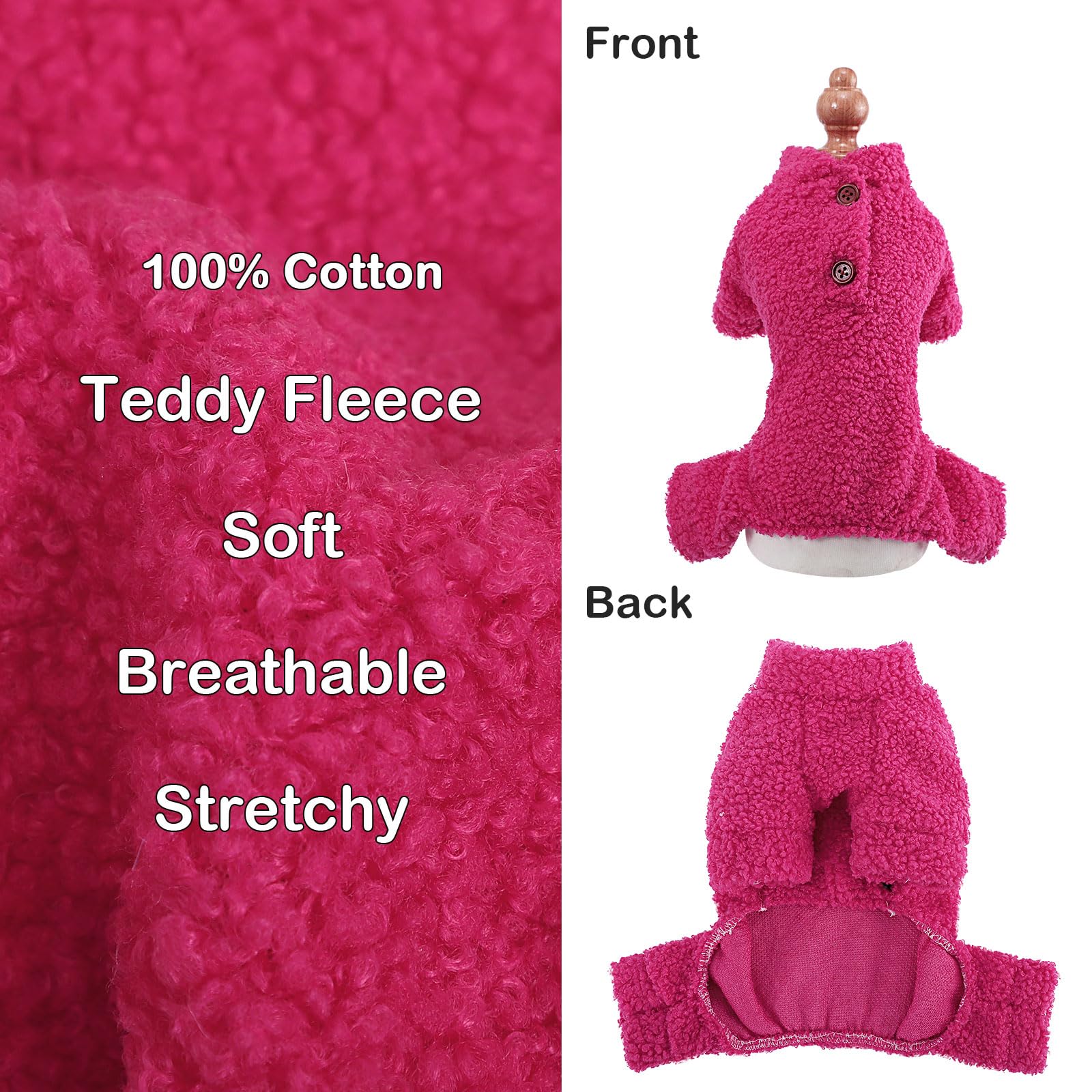 Dog Sweaters For Small Dog Girl Boy Fleece Puppy Clothes Jammies Dog Pjs For Chihuahua Yorkie Winter Warm Onesies Jumpsuit Cloth
