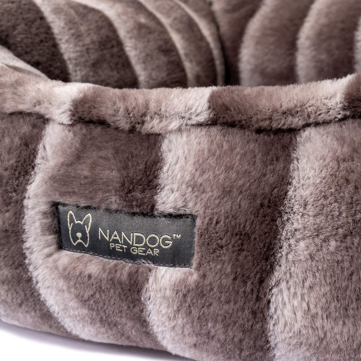 Nandog Cloud Prive Reversible Bed In Gray Chinchilla - Ultra Soft Micro Plush Fabric - Modern Design - Washable For Cats & Small