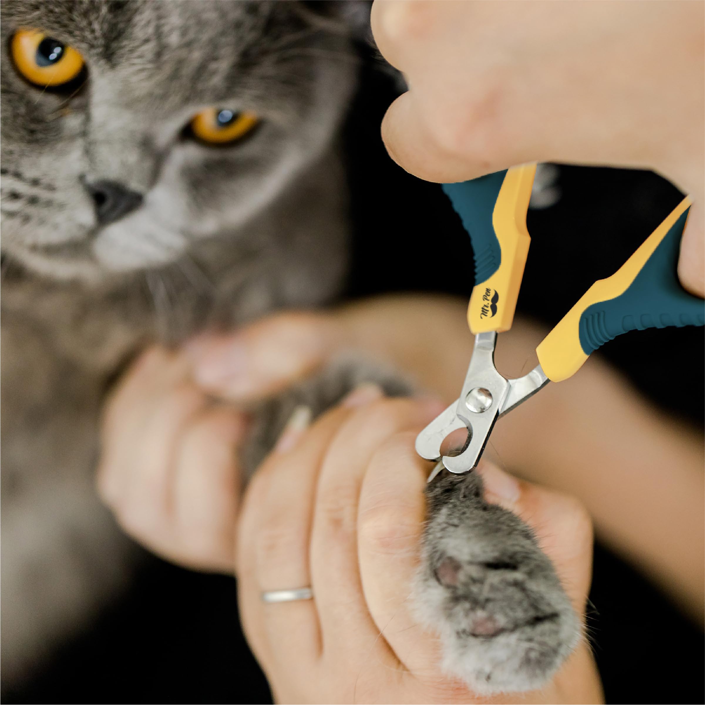 Mr. Pen- Cat Nail Clipper, Yellow & Gray Cat Nail Trimmer, Cat Nail Clippers, Cat Claw Clippers, Cat Clippers For Nails, Pet Nail Clippers, Kitten Nail Clipper, Small Dog Nail Clipper Cat Claw Trimmer