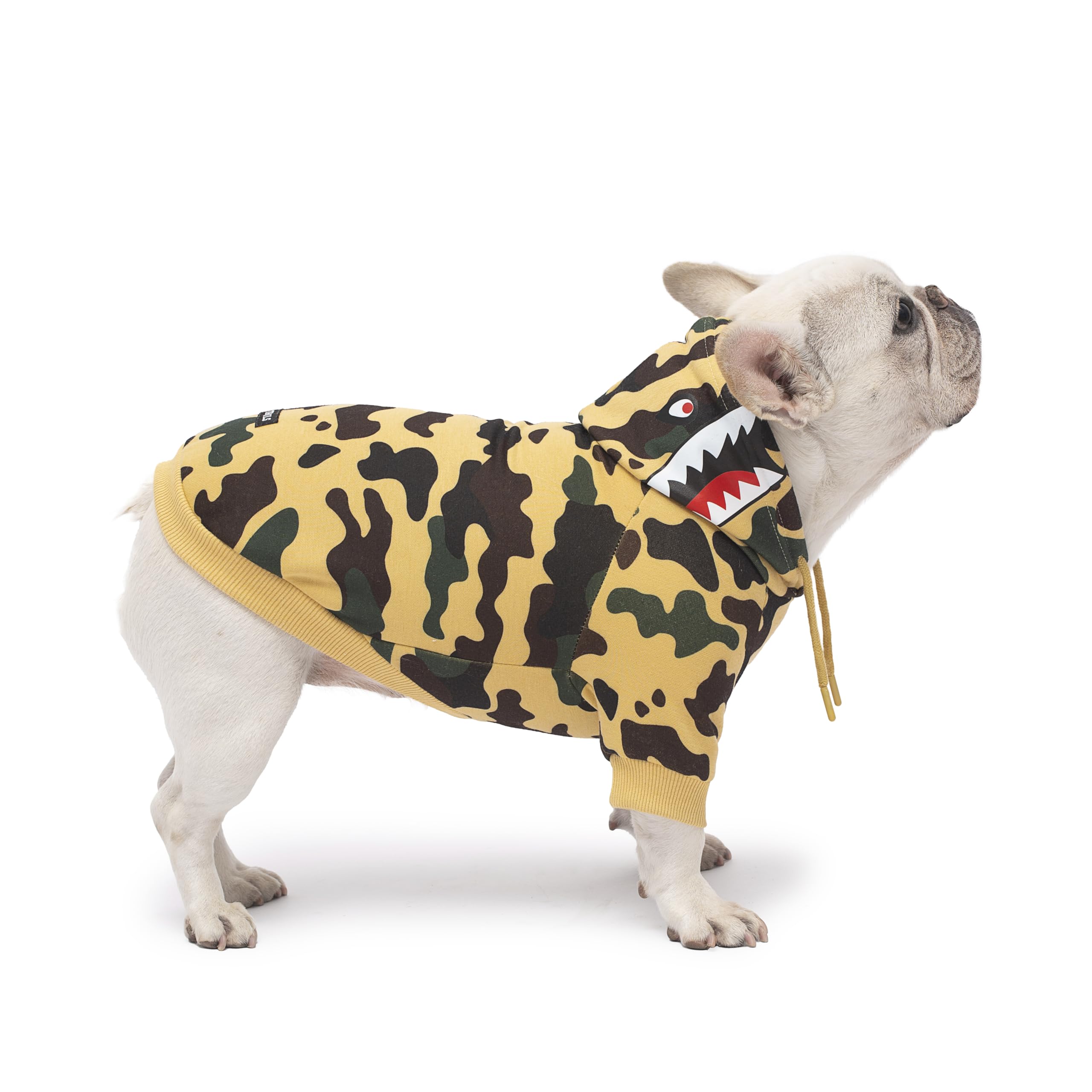 Camo Dog Hoodie Dog Clothes Extra Warm Fleece Lining Stretchy Fit for Small Medium Large Dogs ((Yellow, XXX-Large)