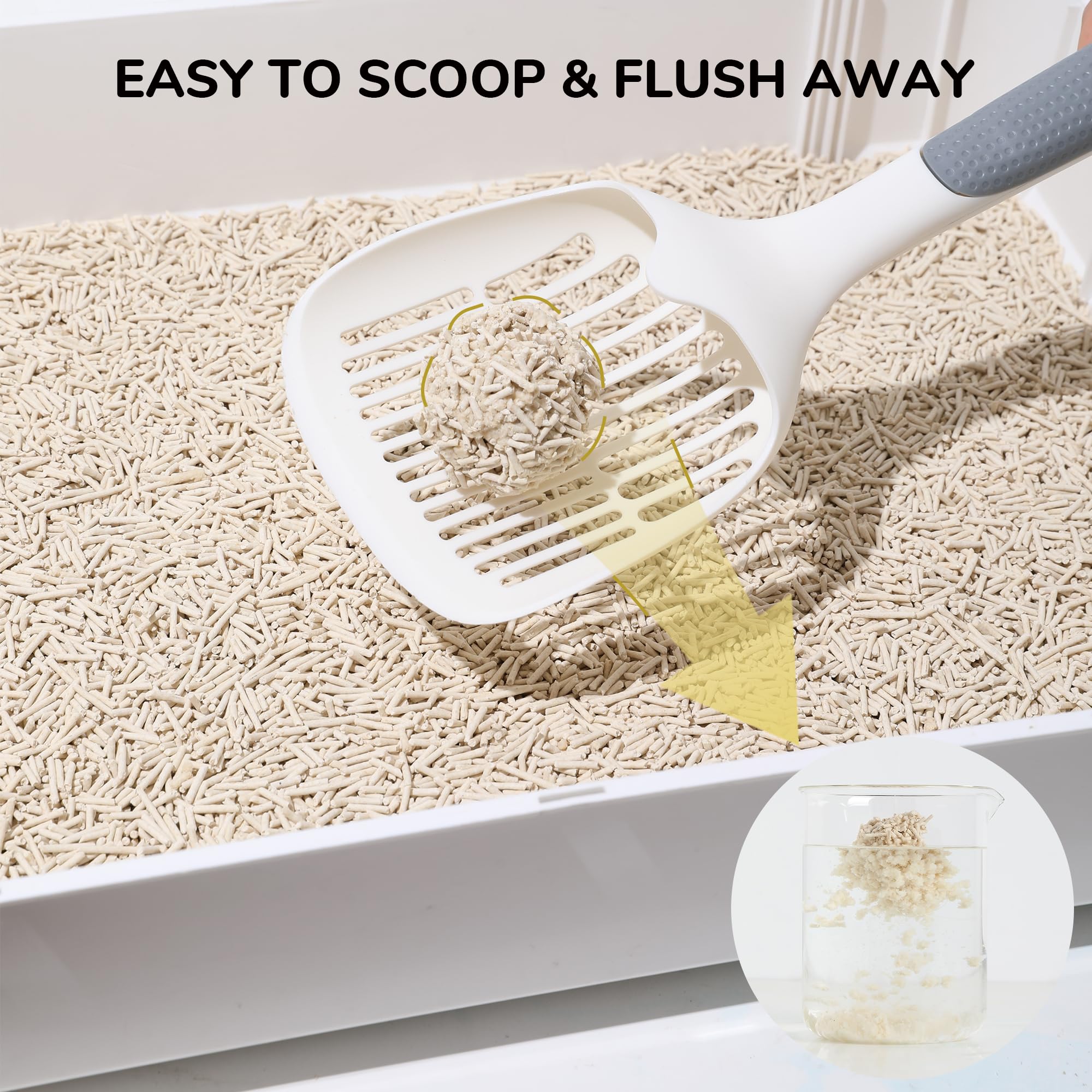 FUKUMARU Corn Cat Litter, 5.5 LBS Flushable Cat Litter Clumping, Dust Free Corn Cats Litter, Natural Unscented, Low Tracking Kit