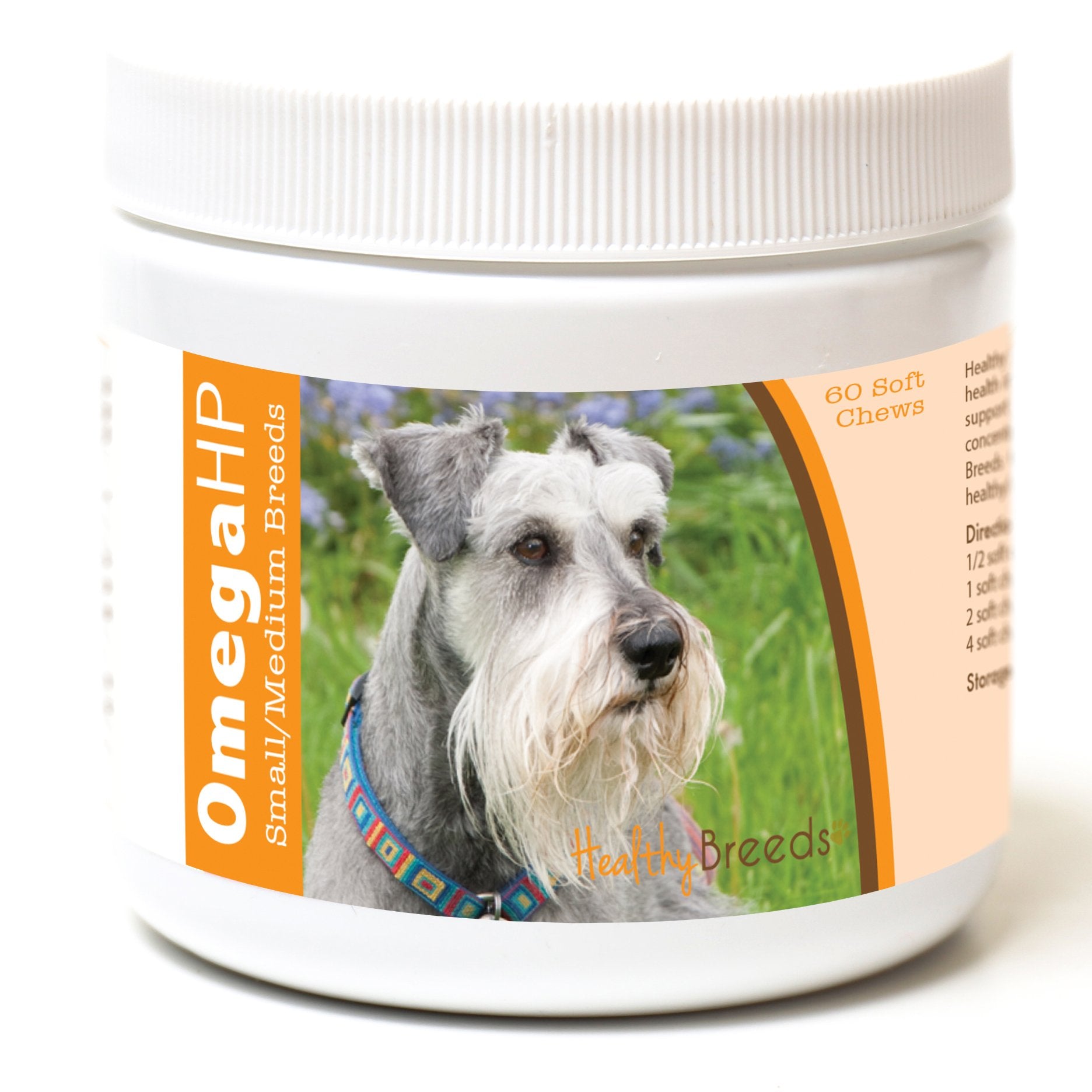 Healthy Breeds Miniature Schnauzer Omega HP Fatty Acid Skin and Coat Support Soft Chews 60 Count