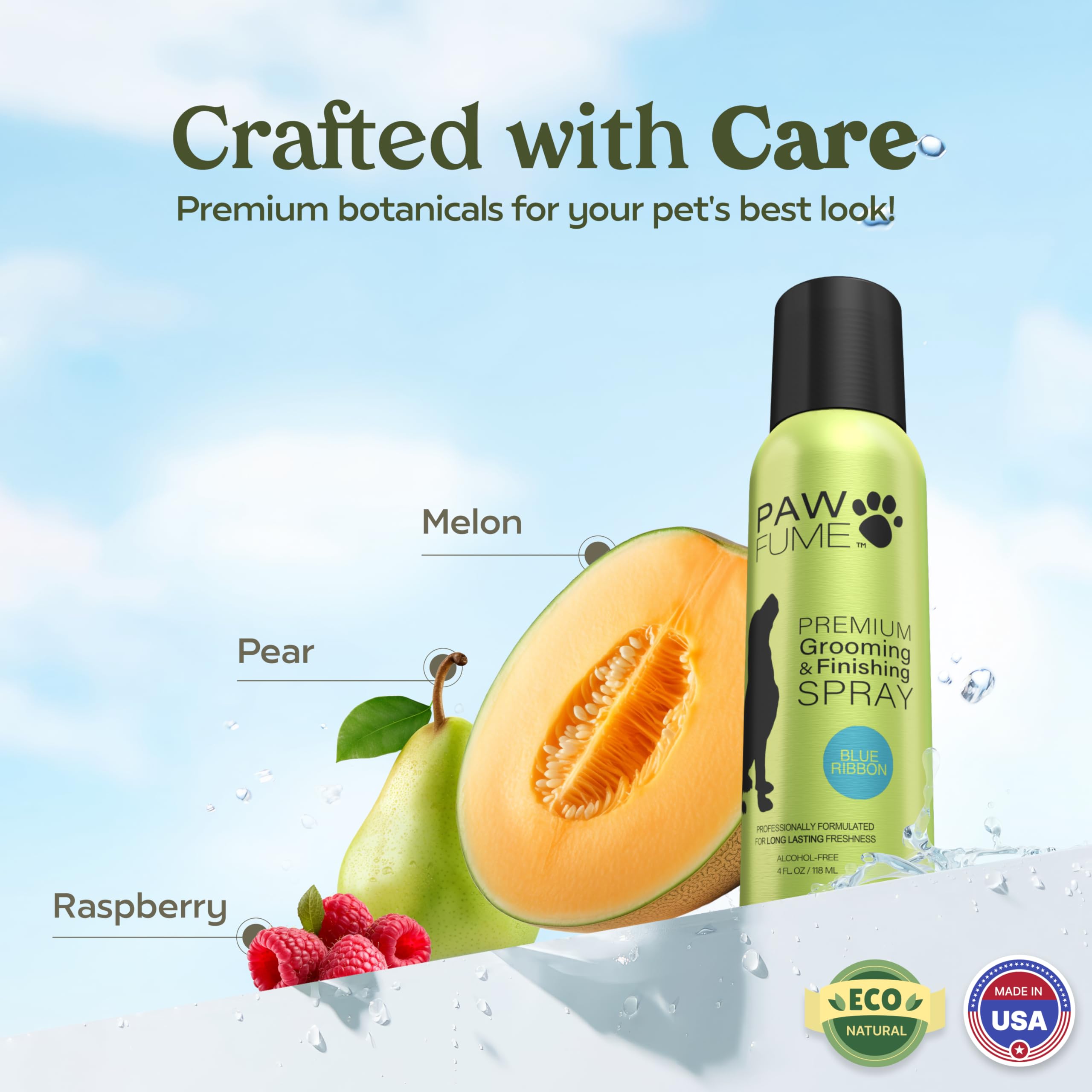 Pawfume Dog Perfume Spray For Grooming, Blue Ribbon, 1-Pack - Keep Your Pup Fresh All Day - Probiotic, Alcohol-Free, Detangling