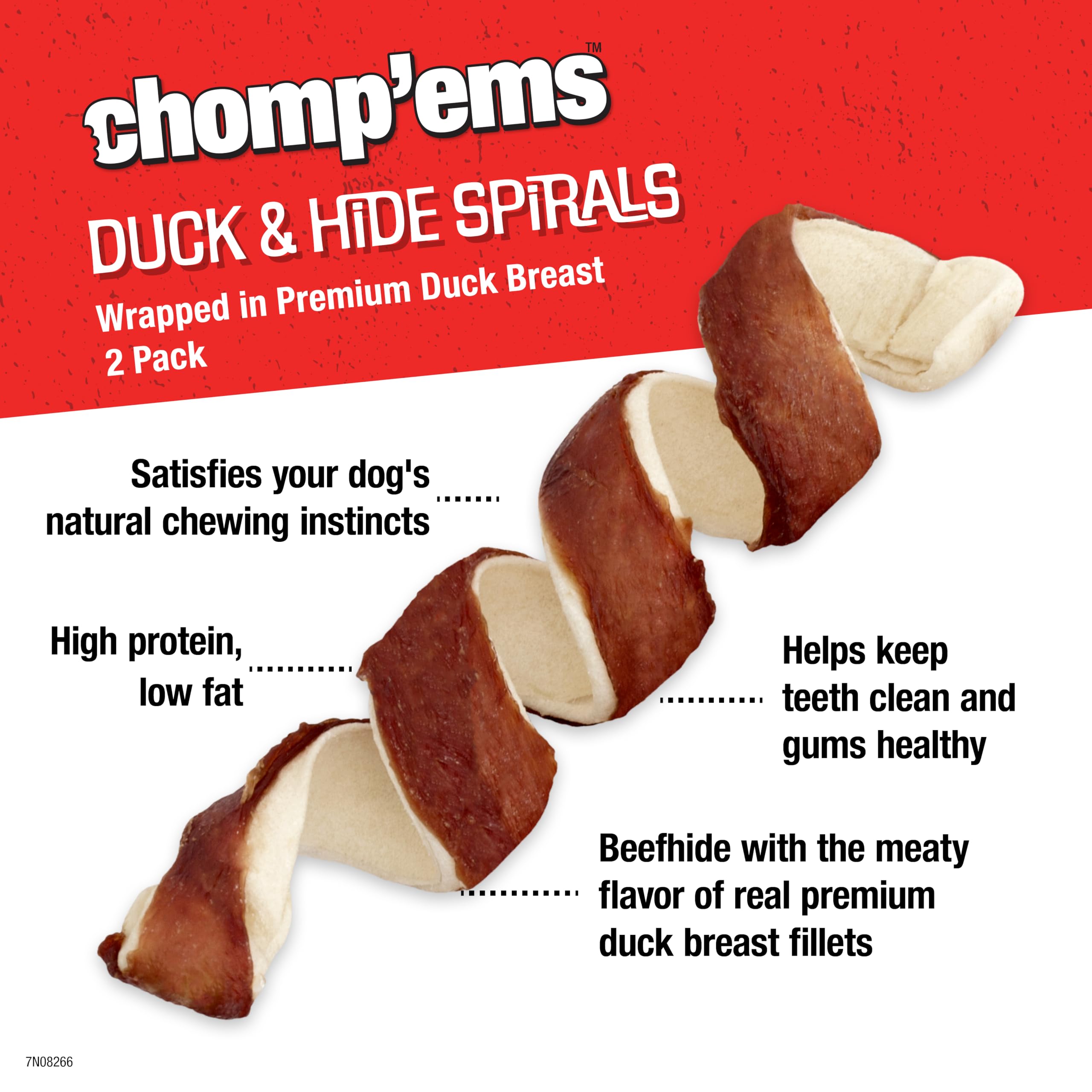 Chompems Premium Beefhide Chews for Dogs, 2 Chews