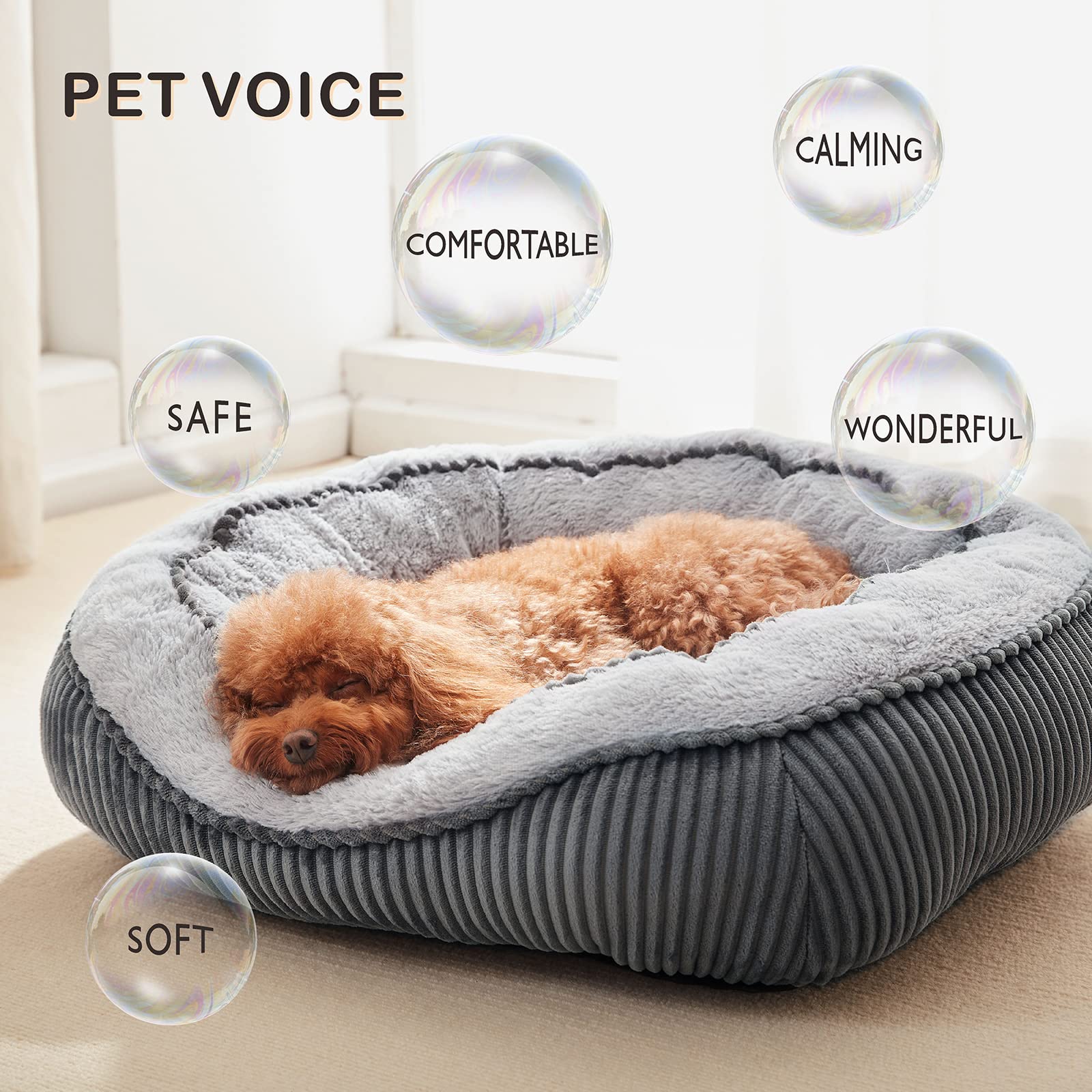 Siwa Mary Dog Beds For Small Medium Large Dogs & Cats. Washable Pet Bed, Orthopedic Dog Sofa Bed, Luxury Wide Side Fancy Design,