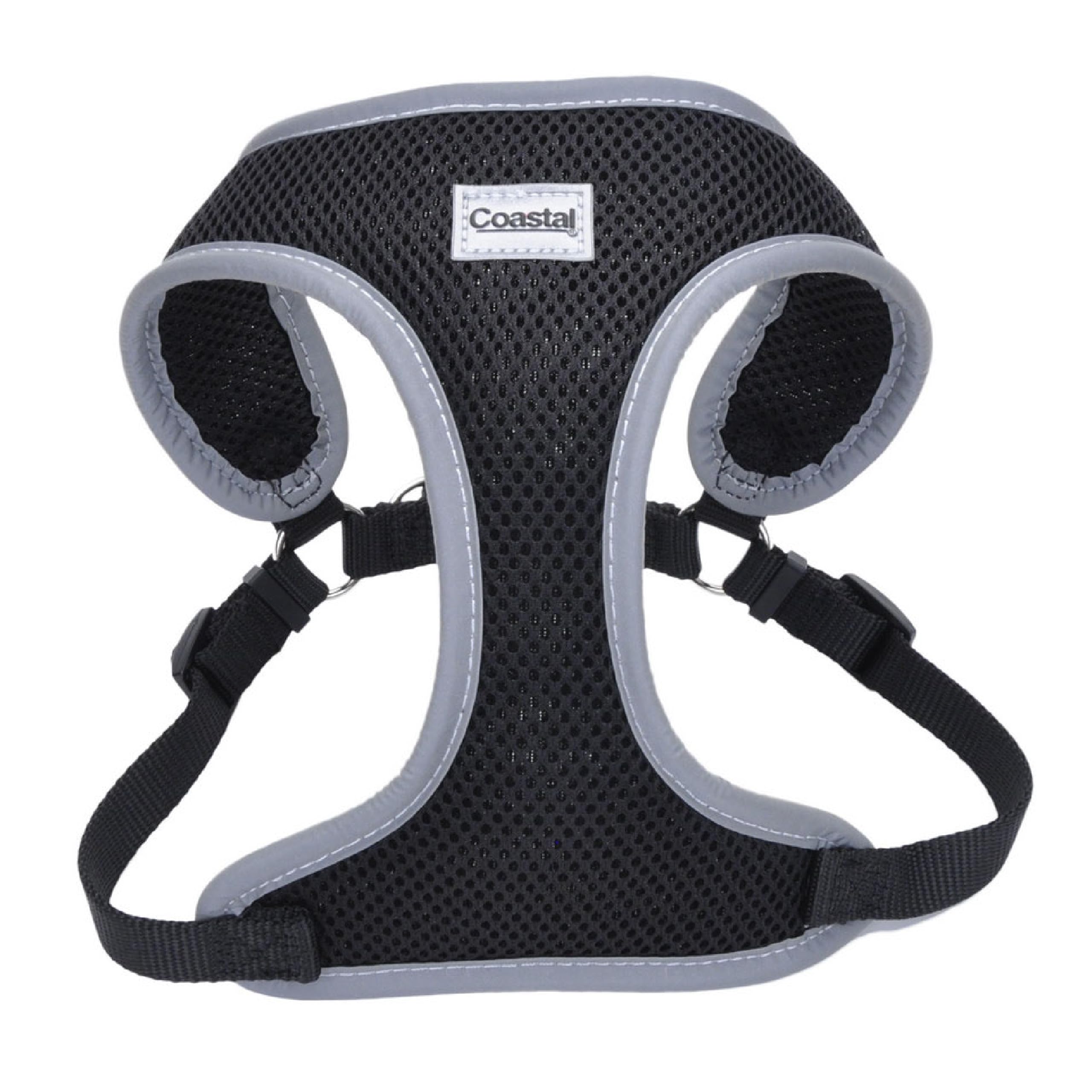 Coastal Pet Comfort Soft Reflective Wrap Adjustable Dog Harness - No-Pull Dog Harness For Small & Large Dogs - Black - 5/8' X 19'–23'
