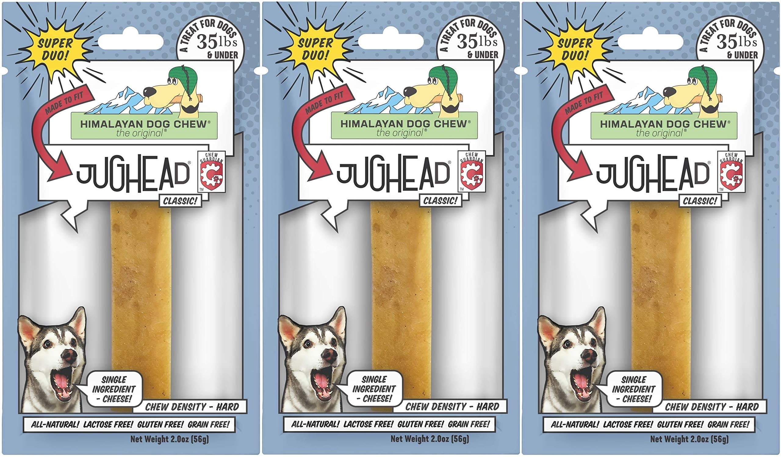 Himalayan Chews 3 Pack of Jughead Insert Dog Chew Treats, Classic, for Use with Jughead Toys