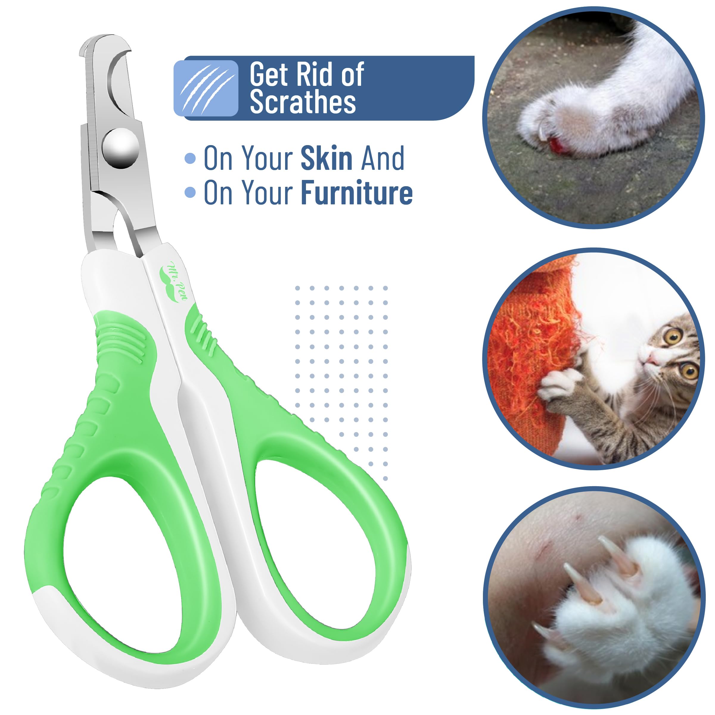 Mr. Pen- Cat Nail Clipper, Spring Green & White Cat Nail Trimmer, Cat Nail Clippers, Cat Claw Clippers, Cat Clippers For Nails, Pet Nail Clippers, Kitten Nail Clipper, Small Dog Nail Clipper