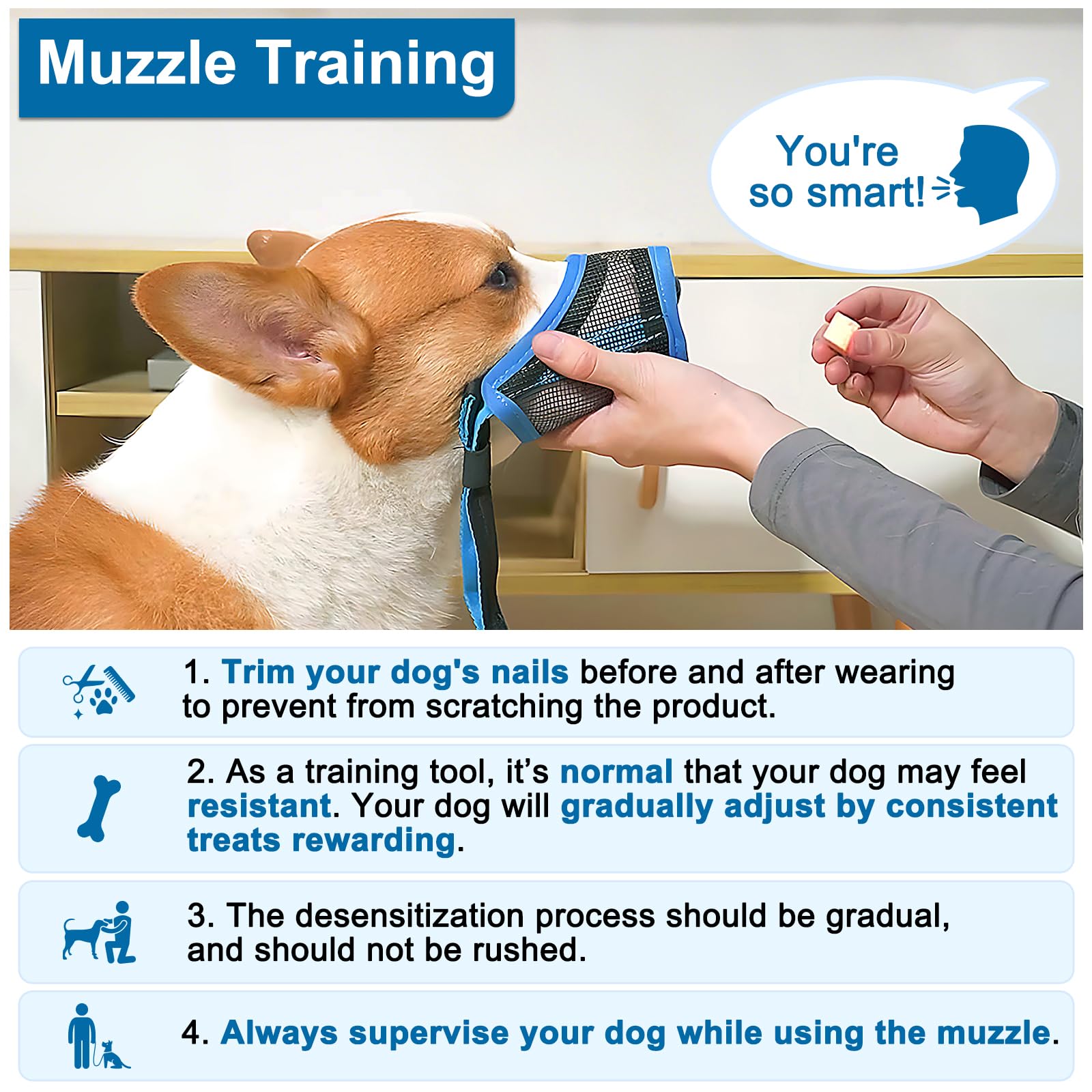 Luckypaw Dog Muzzle, Mesh Muzzle For Small Medium Large Dogs, Soft Dog Muzzle To Prevent Biting Chewing, Drinkable Breathable Ad