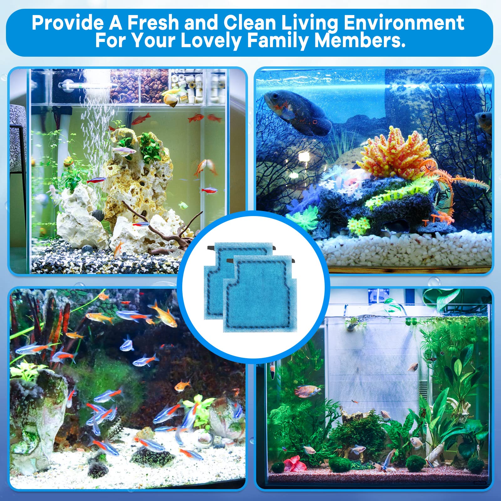 Xbbwmrs 9 Pcs Aquarium Filter Cartridge Compatiable With Aqua-Tech Filters (Ez-Change #1) Fish Tank Filter Cartridge Compatiable