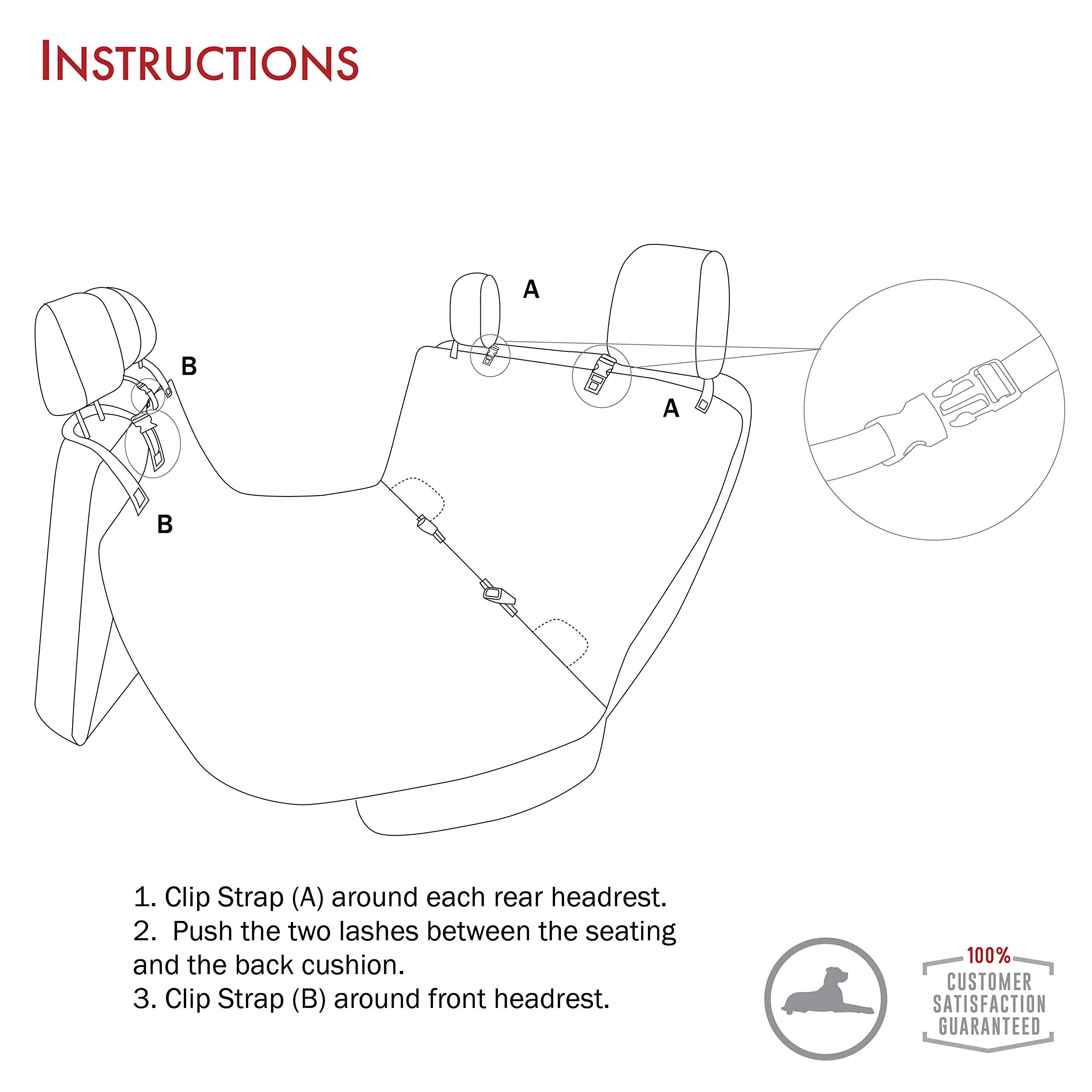 Grey Universal Waterproof Hammock Back Seat Cover By Majestic Pet Products