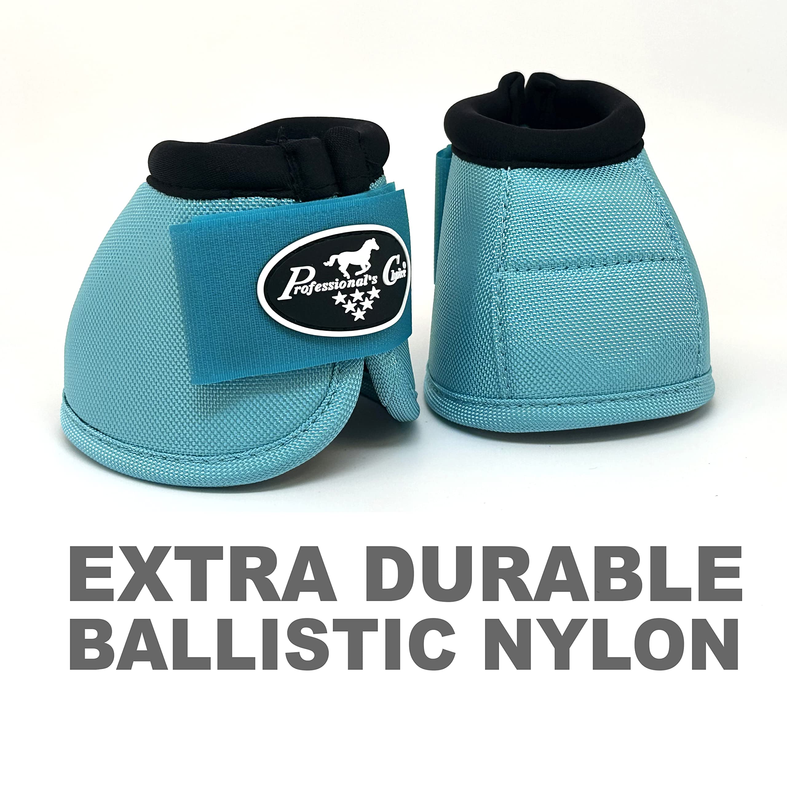 Professionals Choice Equine Ballistic Hoof Overreach Bell Boot, Pair (Medium, Turquoise)