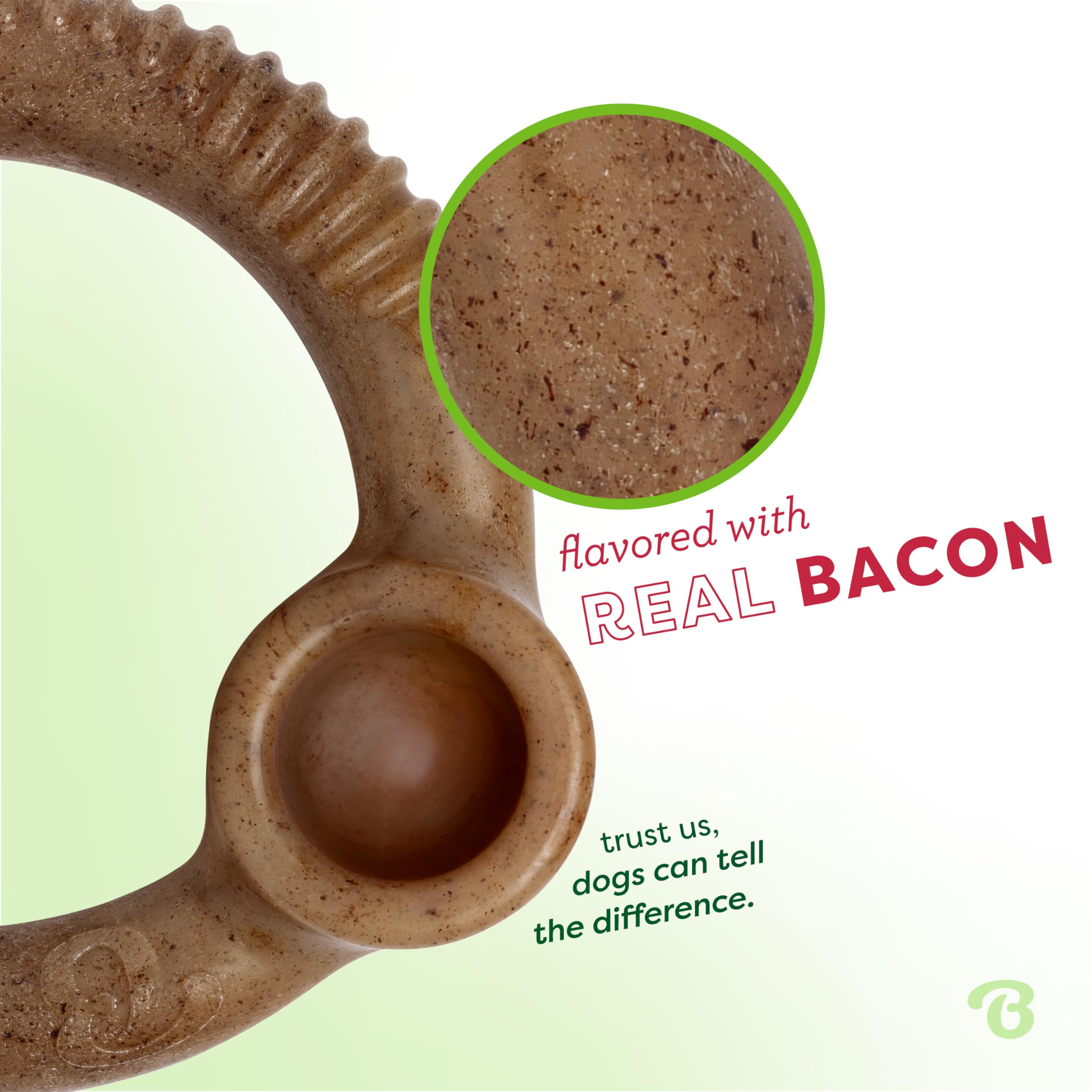 Benebone Ring Durable Dog Chew Toy For Aggressive Chewers, Real Bacon, Made In Usa, Small