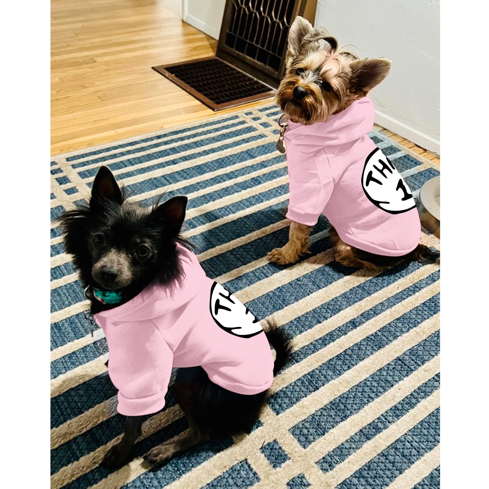 Cayxatiu Dog Hoodie Pet Clothes For Small Dogs Thing 1 Printed Hoodies Medium Puppy Hooded Sweatshirt Pullover Outfit(Pink,L)