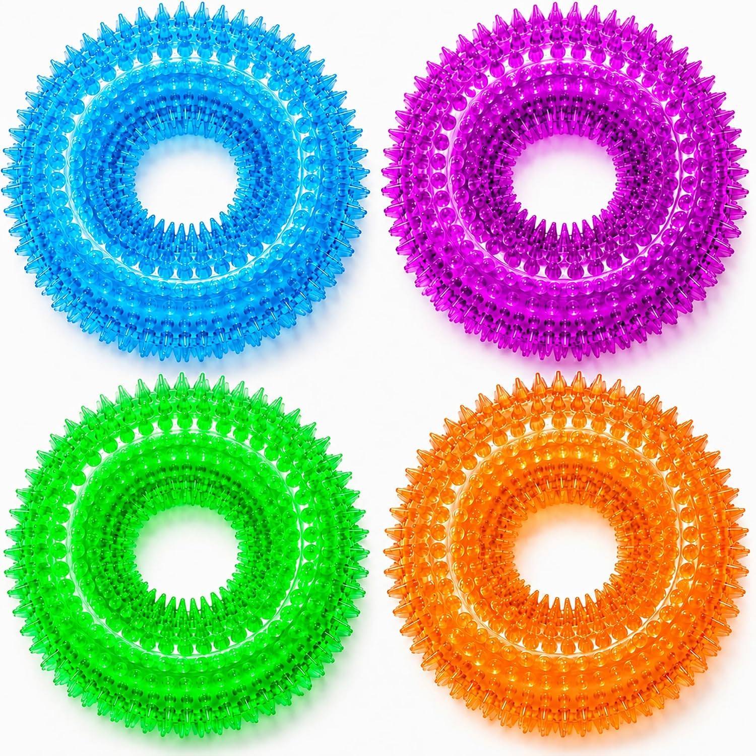 The Dds Store Dog Squeaky Chew Toys For Aggressive Chewers, Small Medium Large Dogs Teeth Cleaning Soft Natural Rubber Float Toy