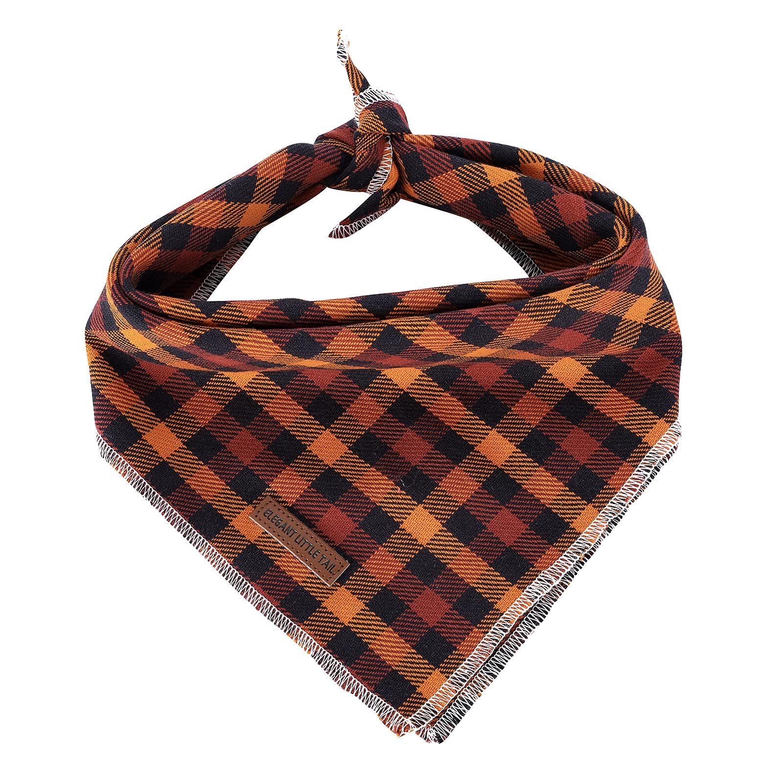 Elegant Little Tail Dog Bandanas - 1Pack Washable Fall Scarf, Square Bib Kerchief, Adjustable Pet Bandana For Small Medium Dogs,