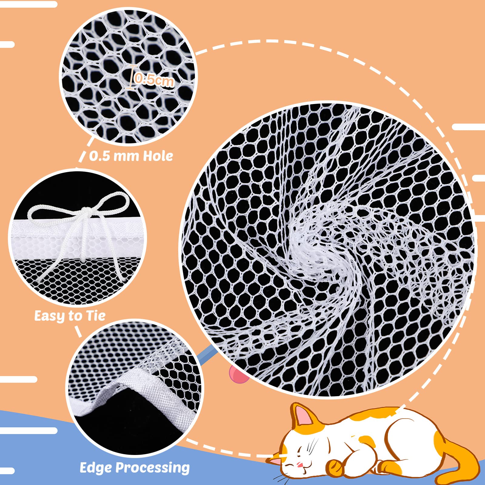 Cat Balcony Rail Net 5 X 0.8 Meter Anti Fall Netting Balcony Mesh Fence Net Child Safety Screen Protection Crib Mesh For Pets Baby (White)