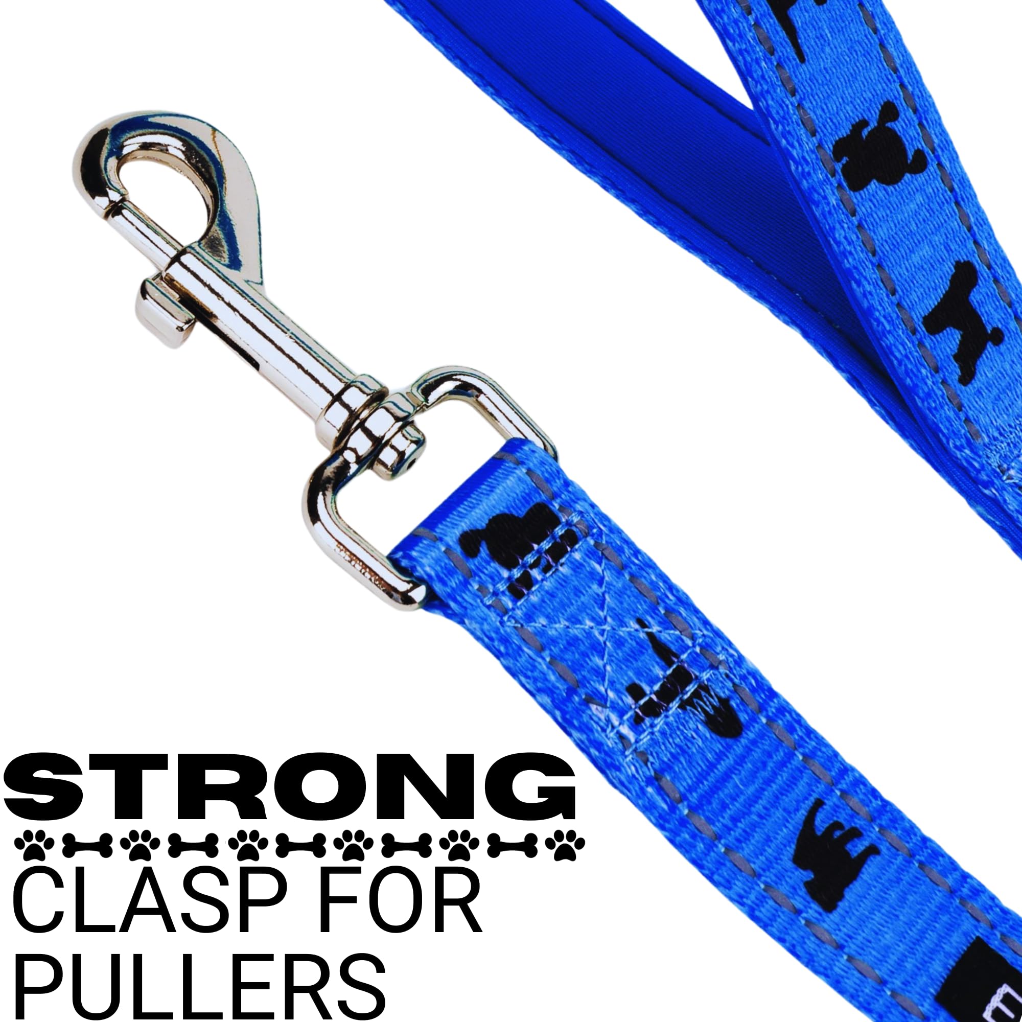 Ecobark Dog Leash - Soft & Reflective Comfort Leash With Padded Handle - Strong Durable Heavy Duty - Training And Pulling For Sm