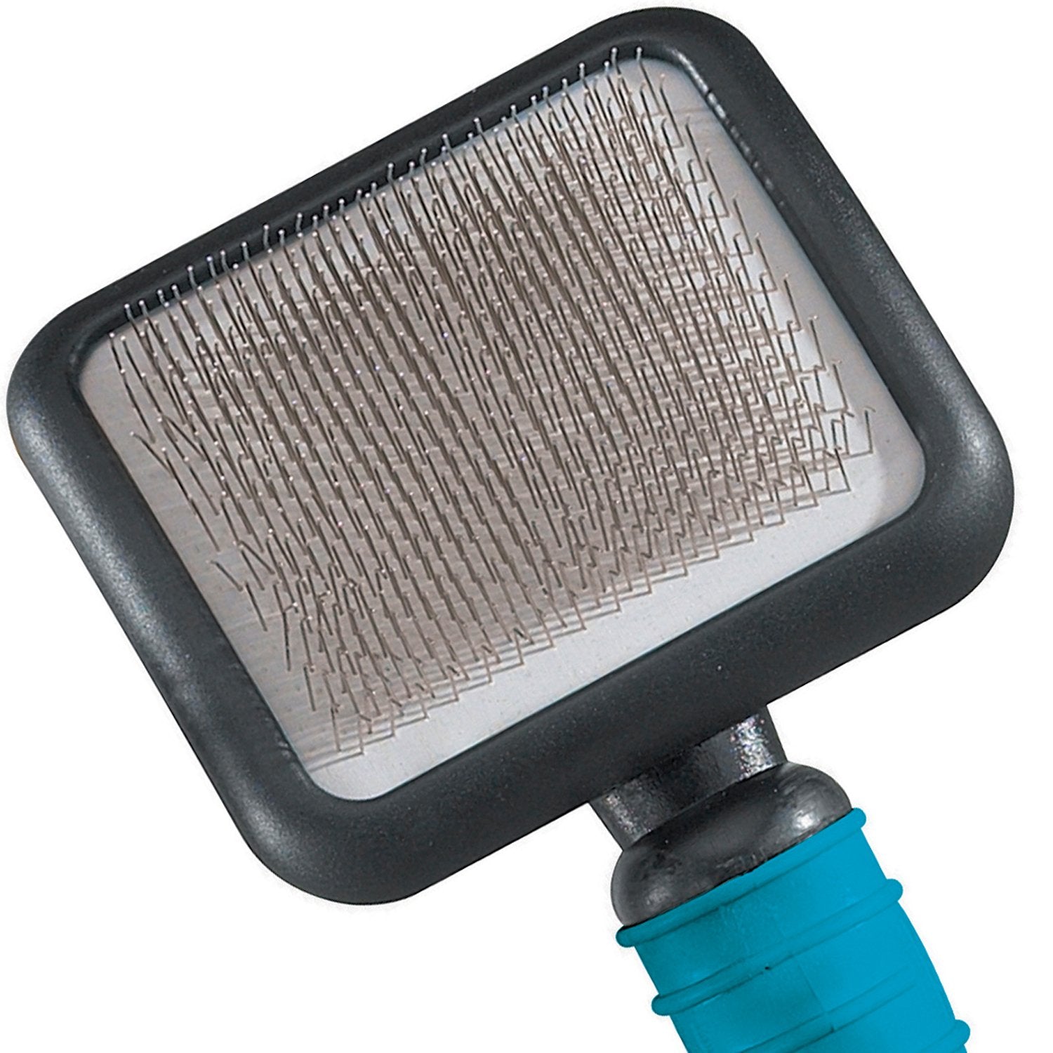 Master Grooming Tools Ergonomic Slicker Brush - Large 4"x3½" - Teal/Black - Durable Rubber - Model TP353 18