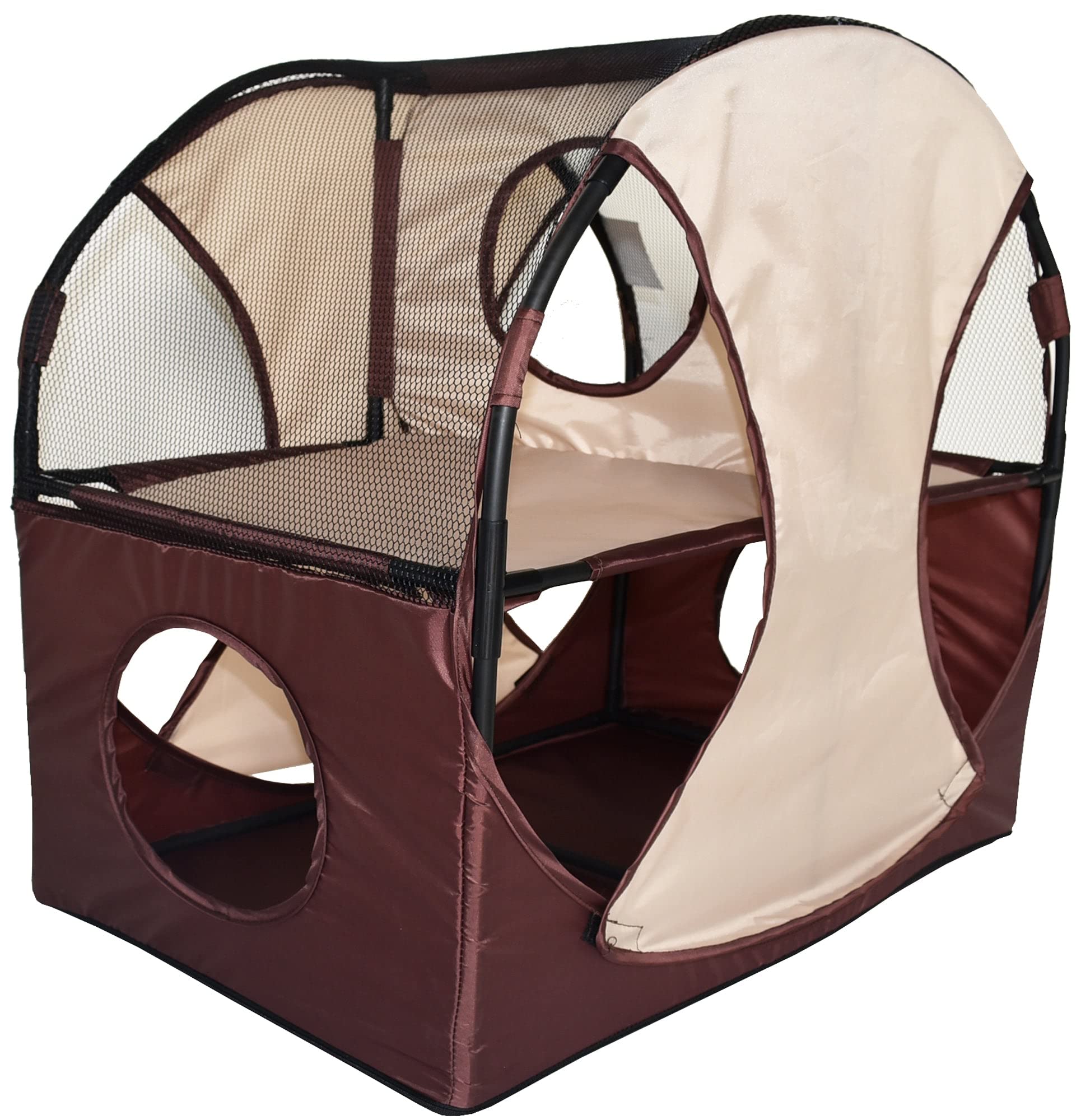 Pet Life Kitty-Play Obstacle Travel Collapsible Soft Folding Pet Cat House(D0102H703Ng.)