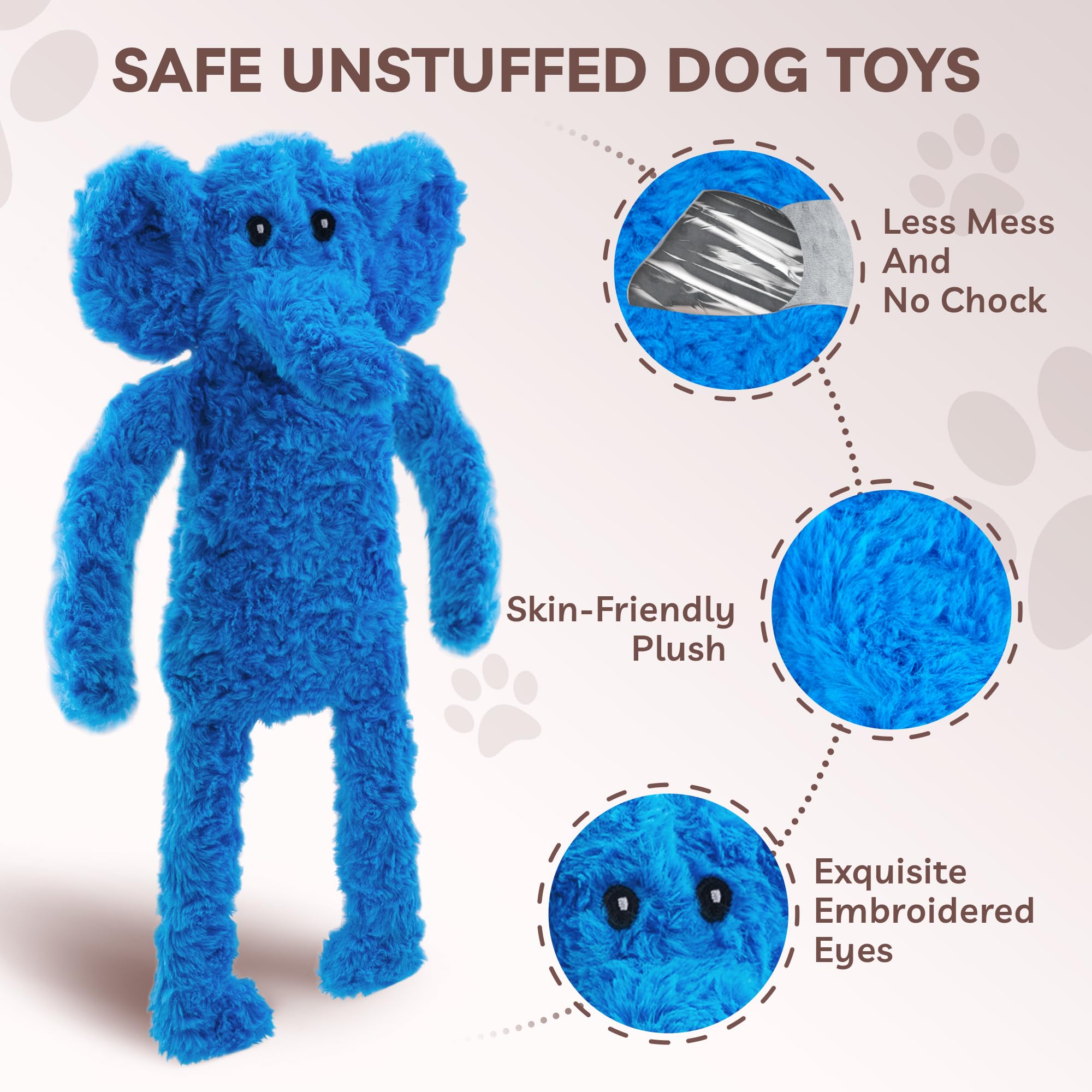 SHARLOVY No Stuffing Dog Toys 5 Pack, Crinkle Interactive Dogs Toy for Boredom, Puppy Toys for Teething to Keep Them Busy, Cute