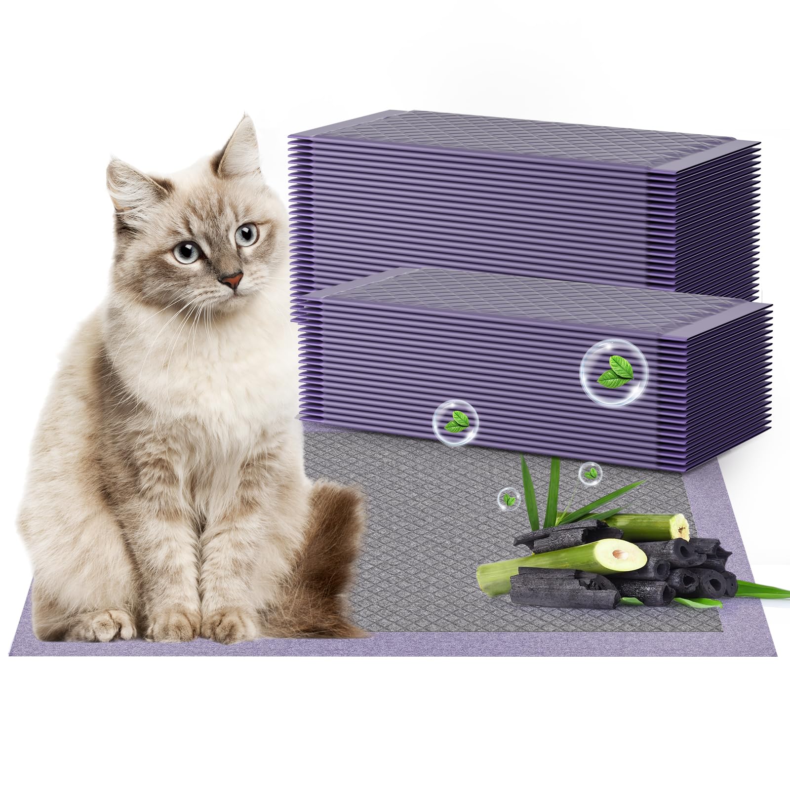 Cat Pad Refills For Litter Box, 16.9''X11.4'' Odor Control Cat Pee Pads With Activated Carbon For Breeze Litter System(50Counts/