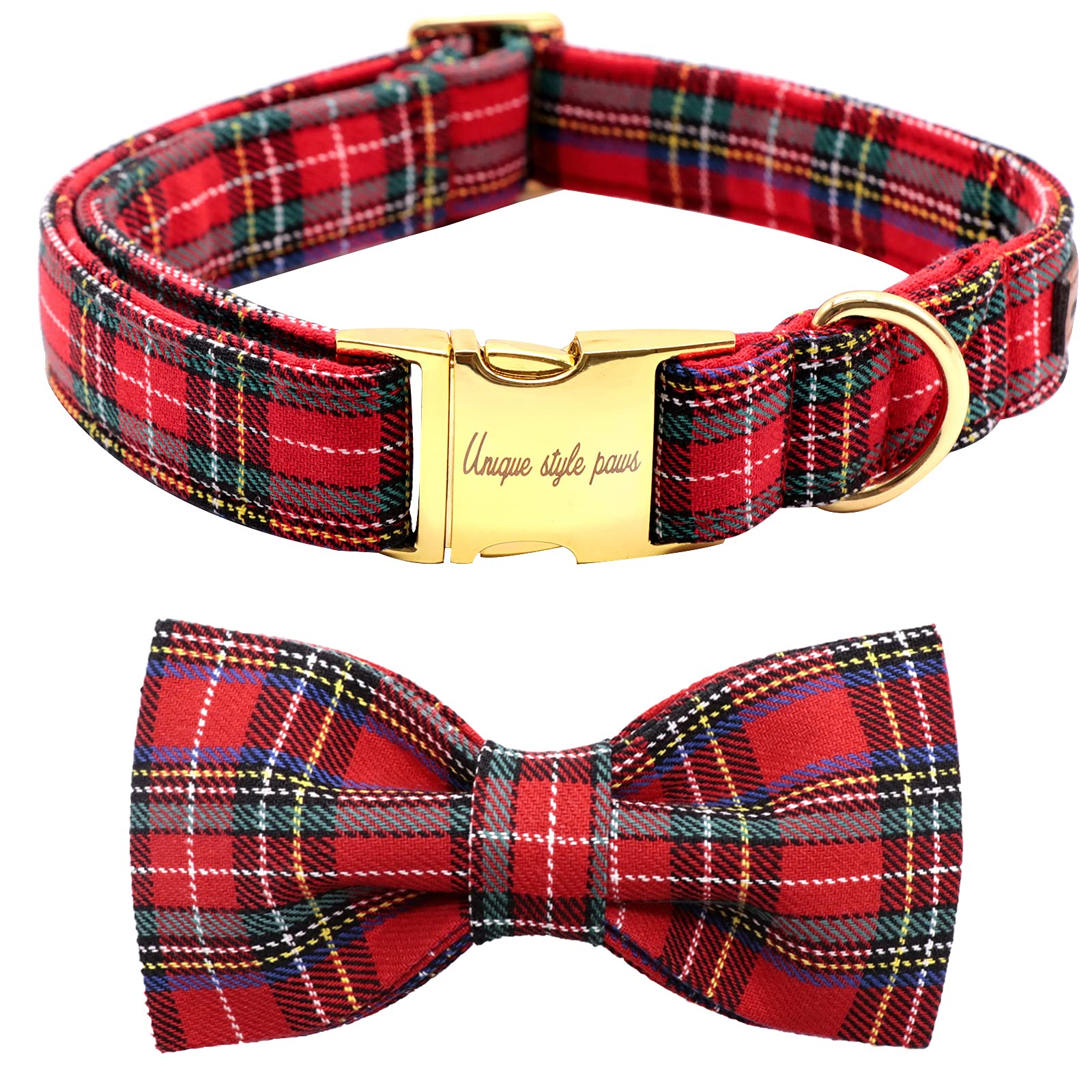 Unique Style Paws Christmas Dog Collar Bow Tie Collar Adjustable Collars For Dogs And Cats Small Medium Large