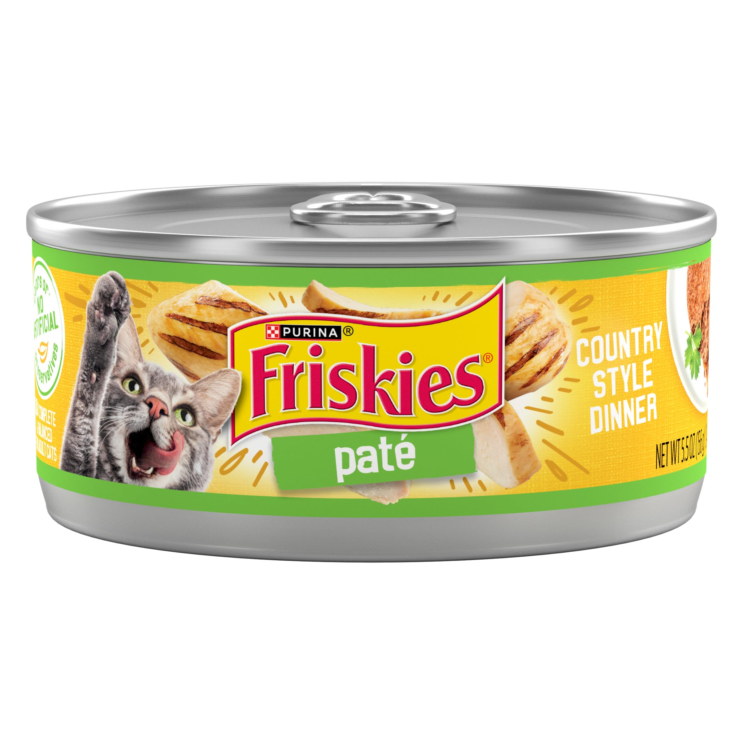 Purina Friskies Wet Cat Food Pate, Country Style Dinner - (Pack of 24) 5.5 oz. Cans