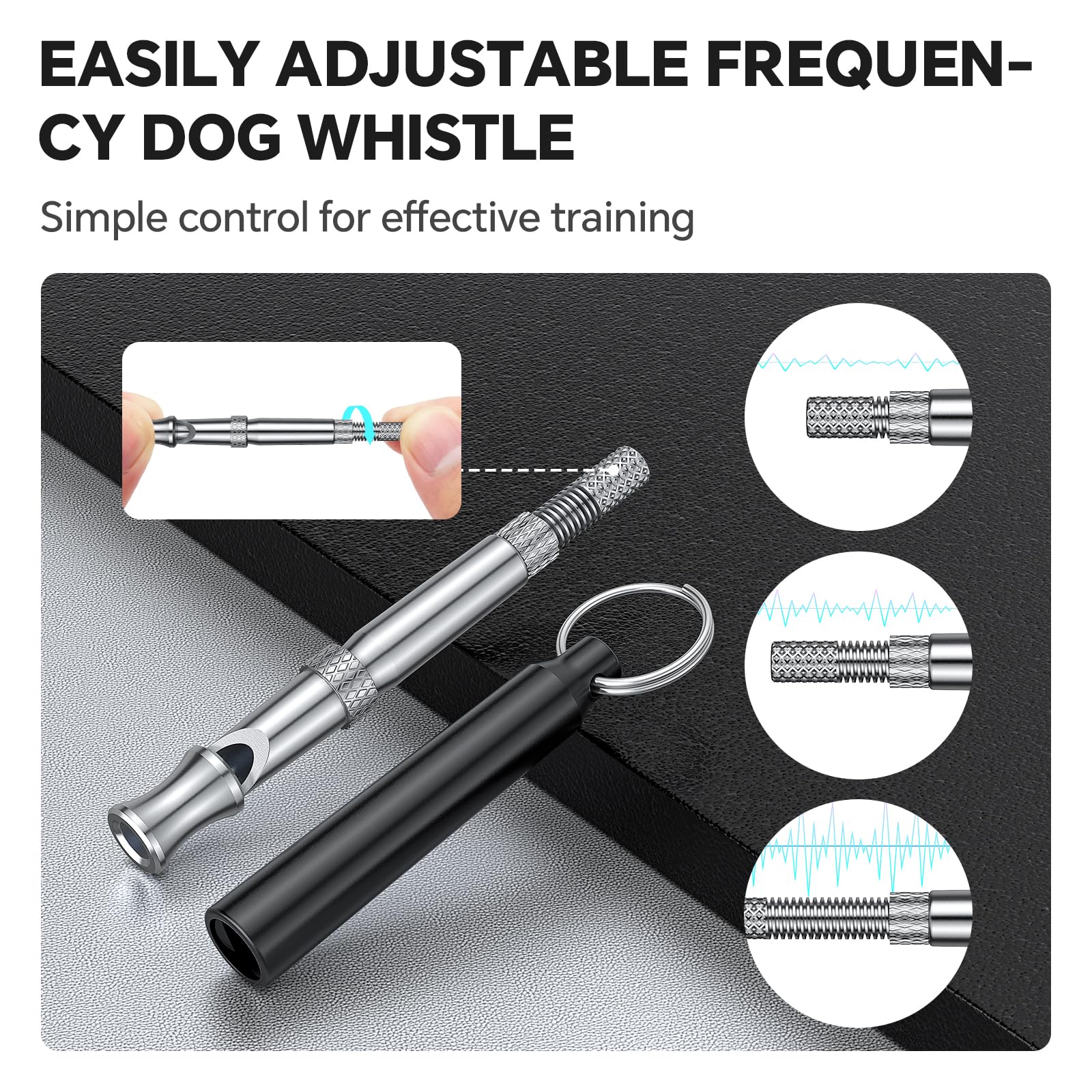 Dizu Dog Whistle, Dog Training Whistle With Lanyard, 2 Pcs Adjustable Ultrasonic Silent Dog Recall Whistles, Professional Dog Wh