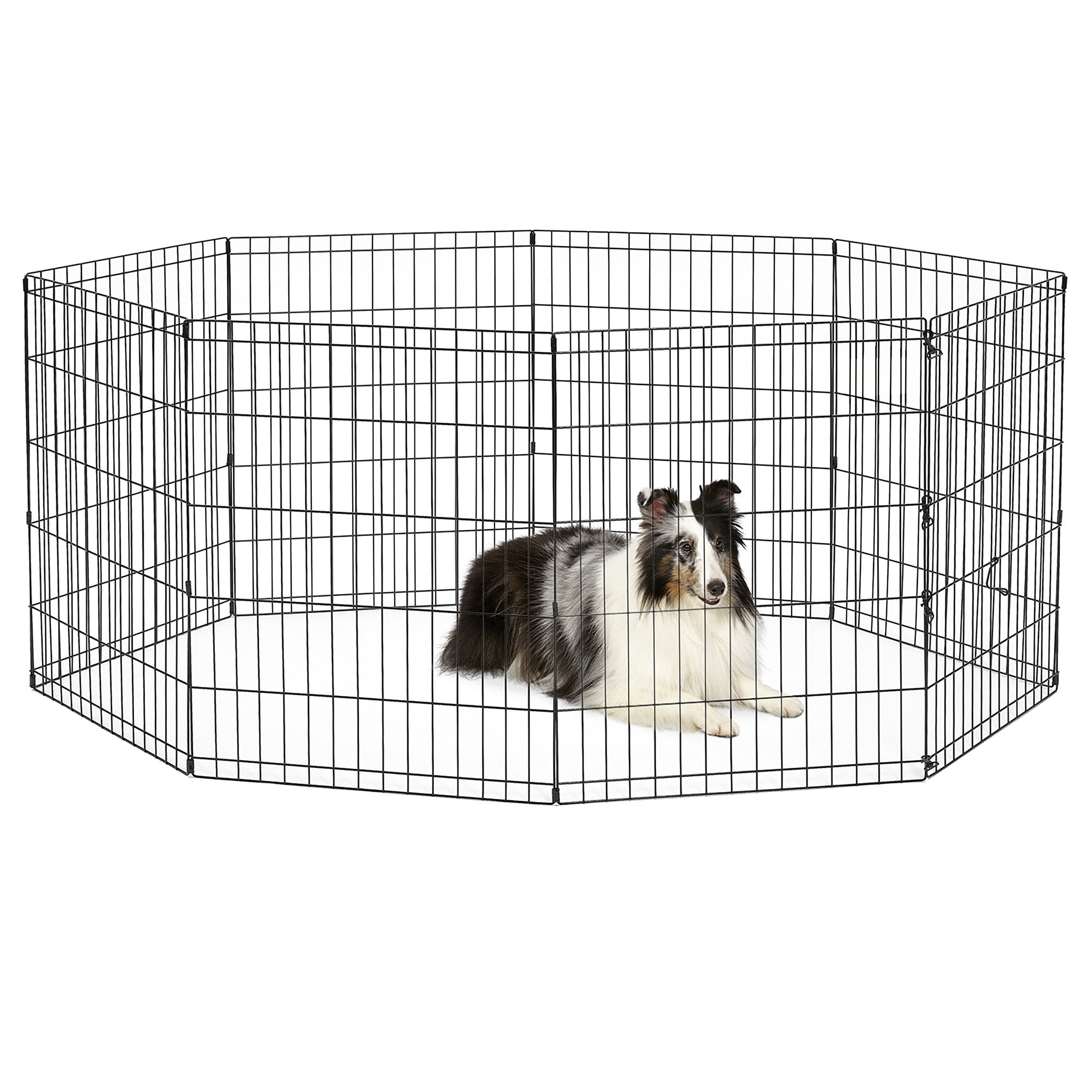 New World Dog Exercise Pen & Playpen, 24' W X 30' H, No Door, Black