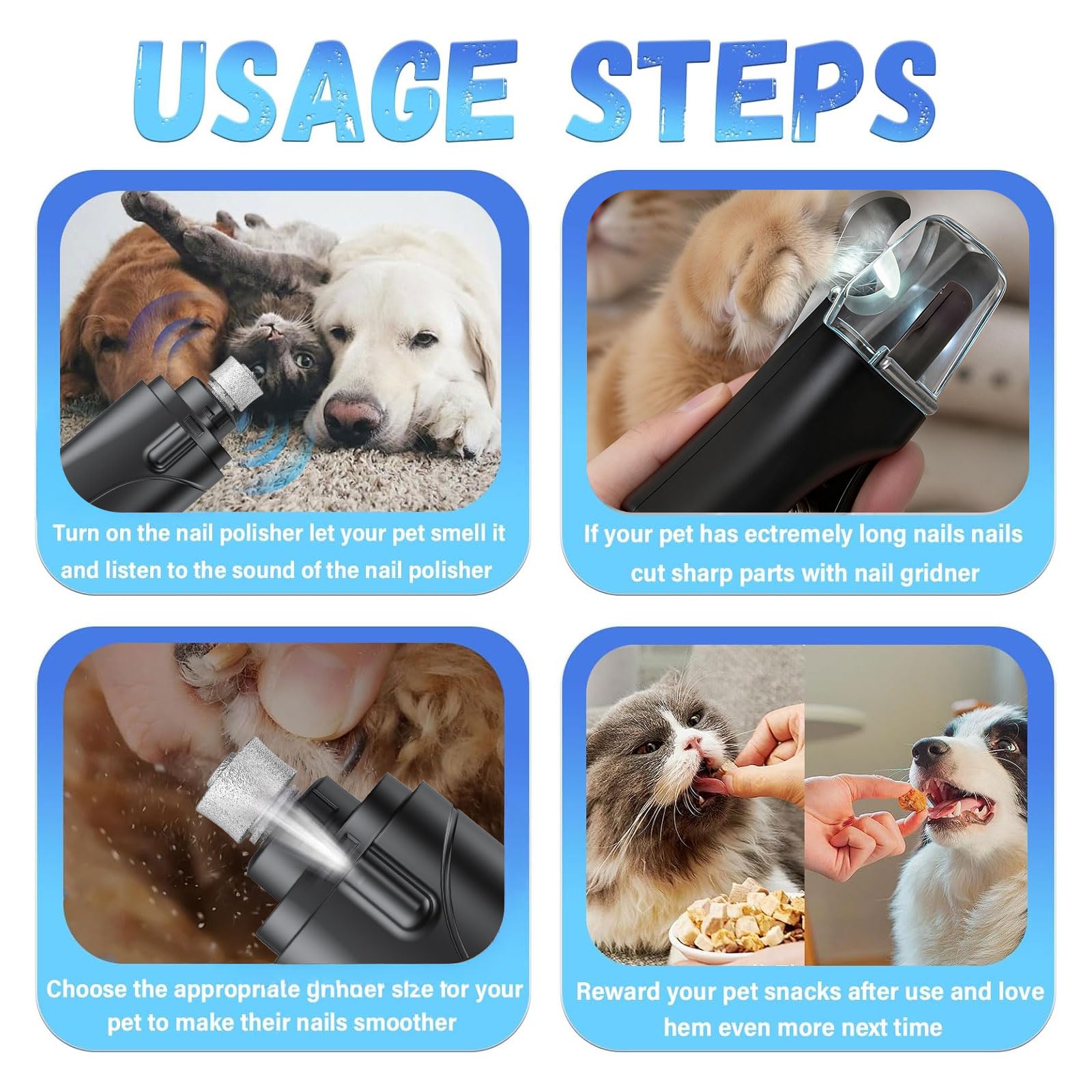 CATPICK 2-in-1 Cat Nail Clippers & Dog Nail Clippers Trimmers for Large Medium Small Dogs Cats Claw Trimmer Quick Sensor and Saf