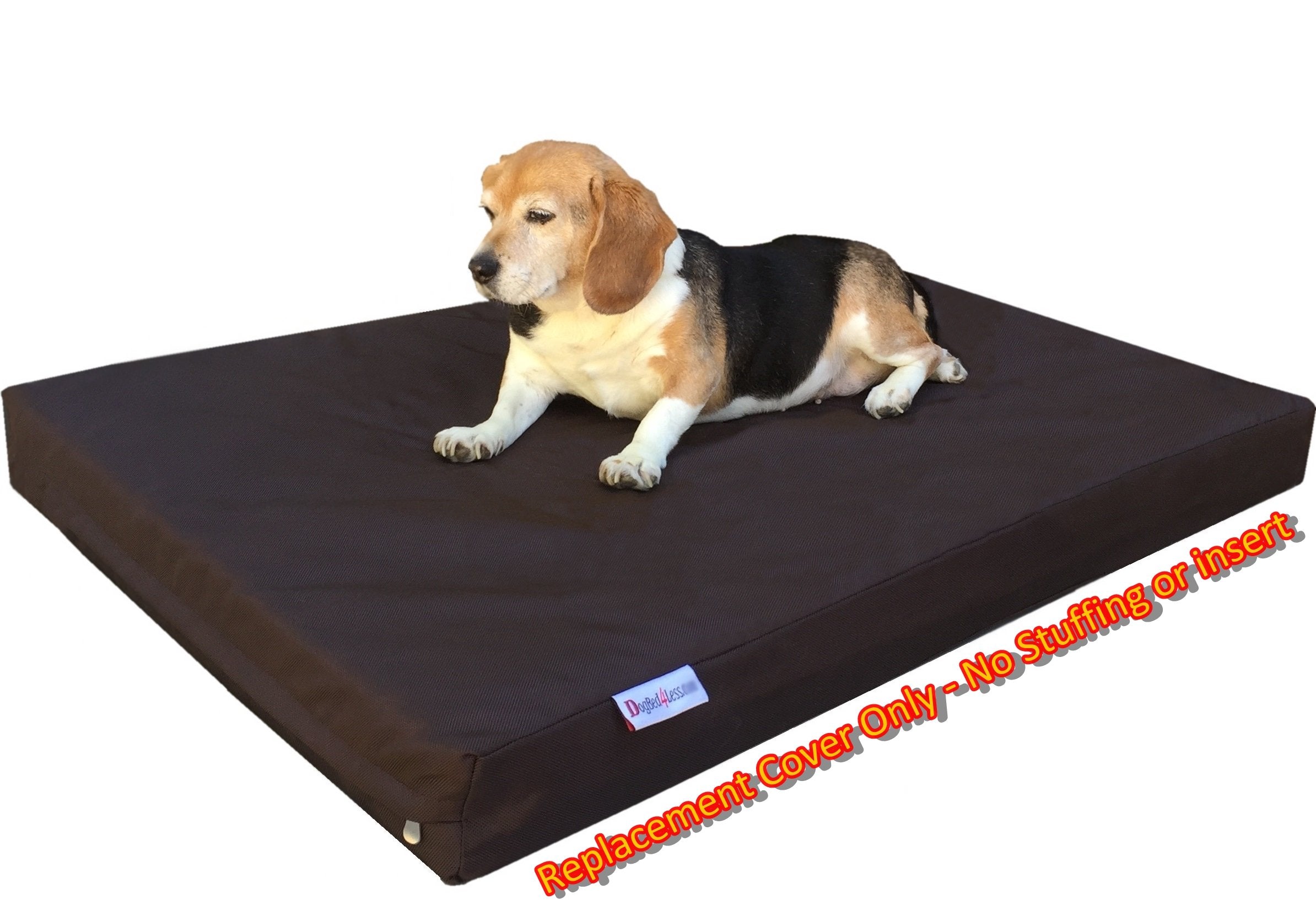 Dogbed4Less Large 1680 Ballistic Heavy Duty Dog Pet Bed External Zipper Duvet Cover - Replacement Cover Only, 41X27X4 Inches, Seal Brown